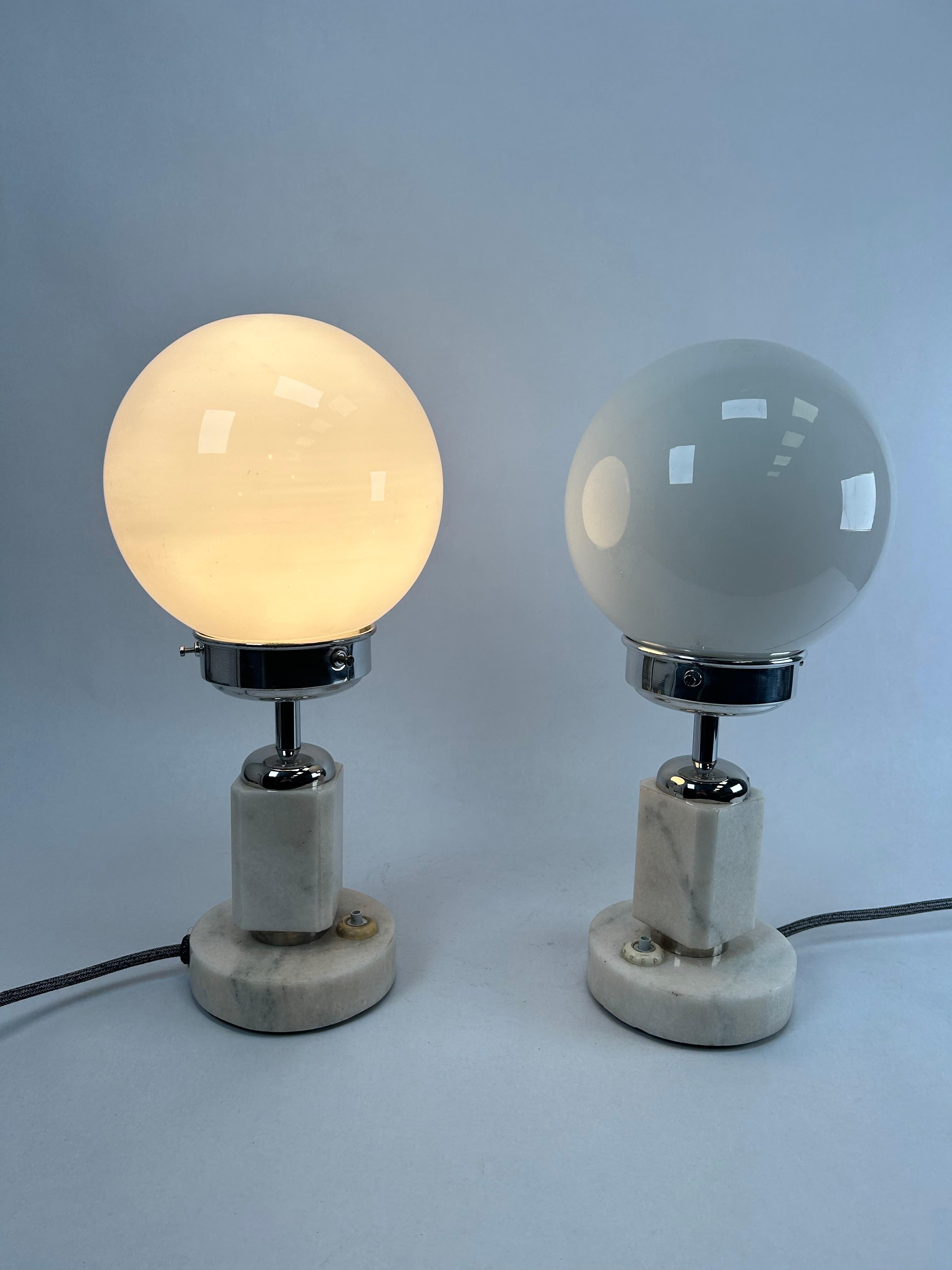 Slovak Bauhaus bedside table lamps For Sale