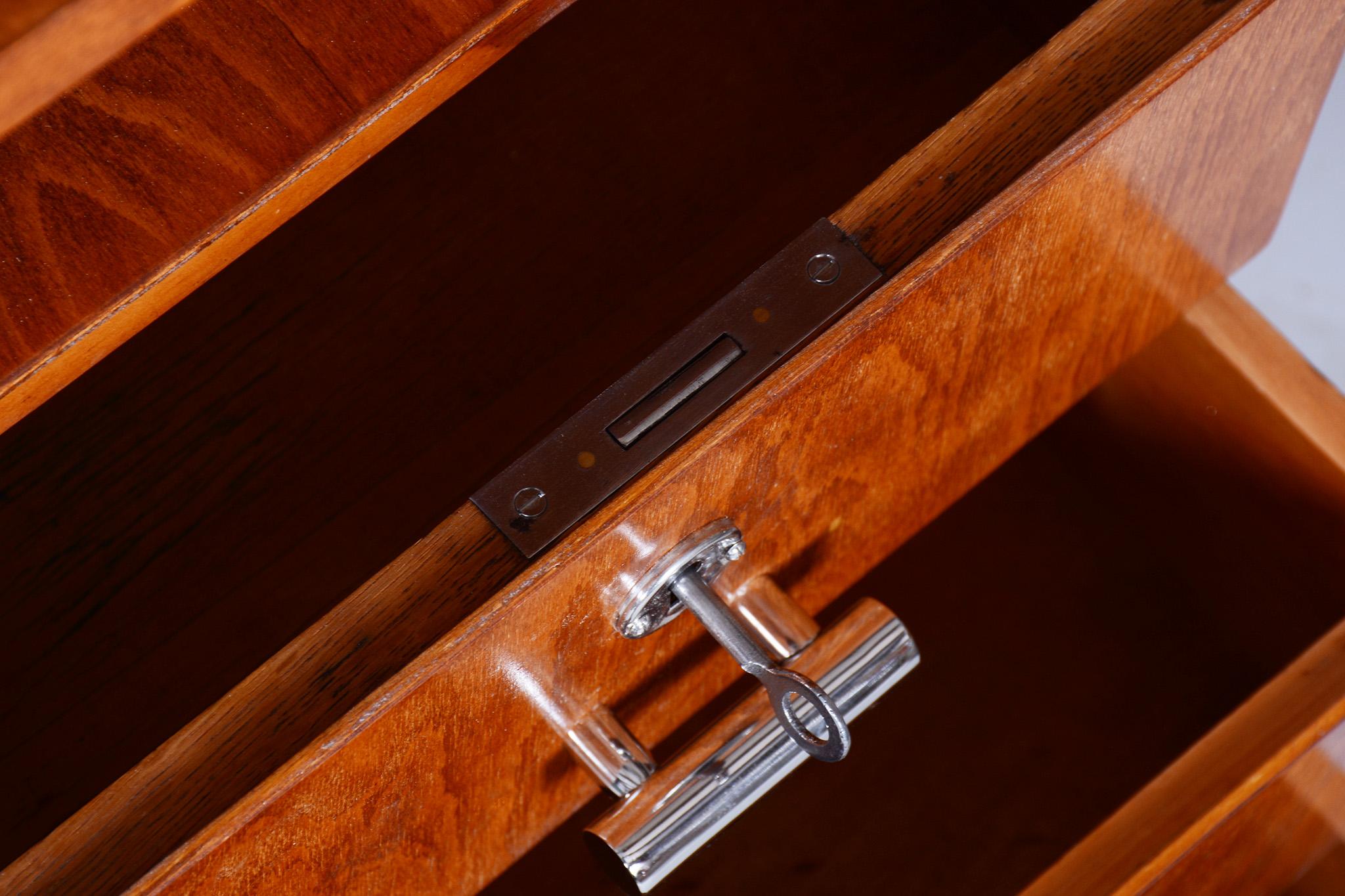 20th Century Bauhaus Beech Writing Desk Made in 1930s by Robert Slezak, Czechia, Restored For Sale