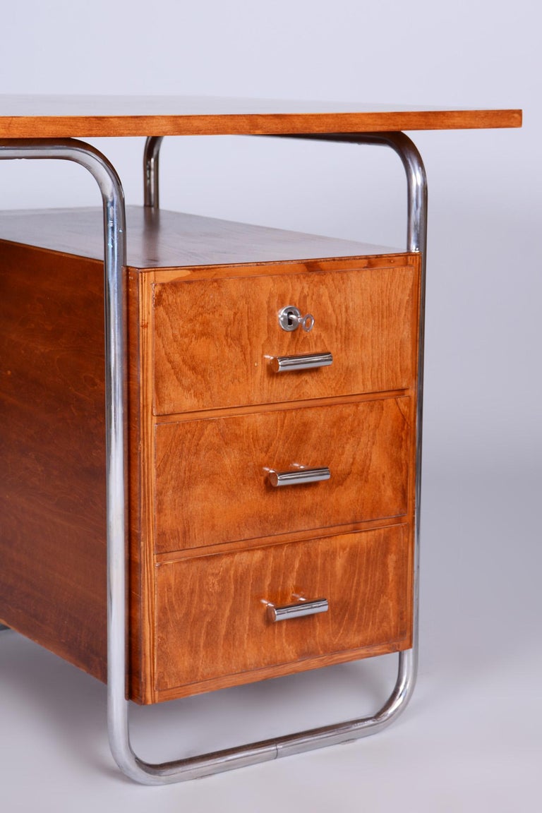Bauhaus Beech Writing Desk Made in 1930s by Robert Slezak, Czechia ...
