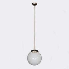 Bauhaus Big Opal Glass Sphere Ceiling Light, Hungary, 1950s
