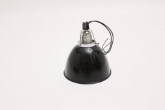 Lampe suspendue Bauhaus Vintage Email noir et blanc, années 1920, Allemagne