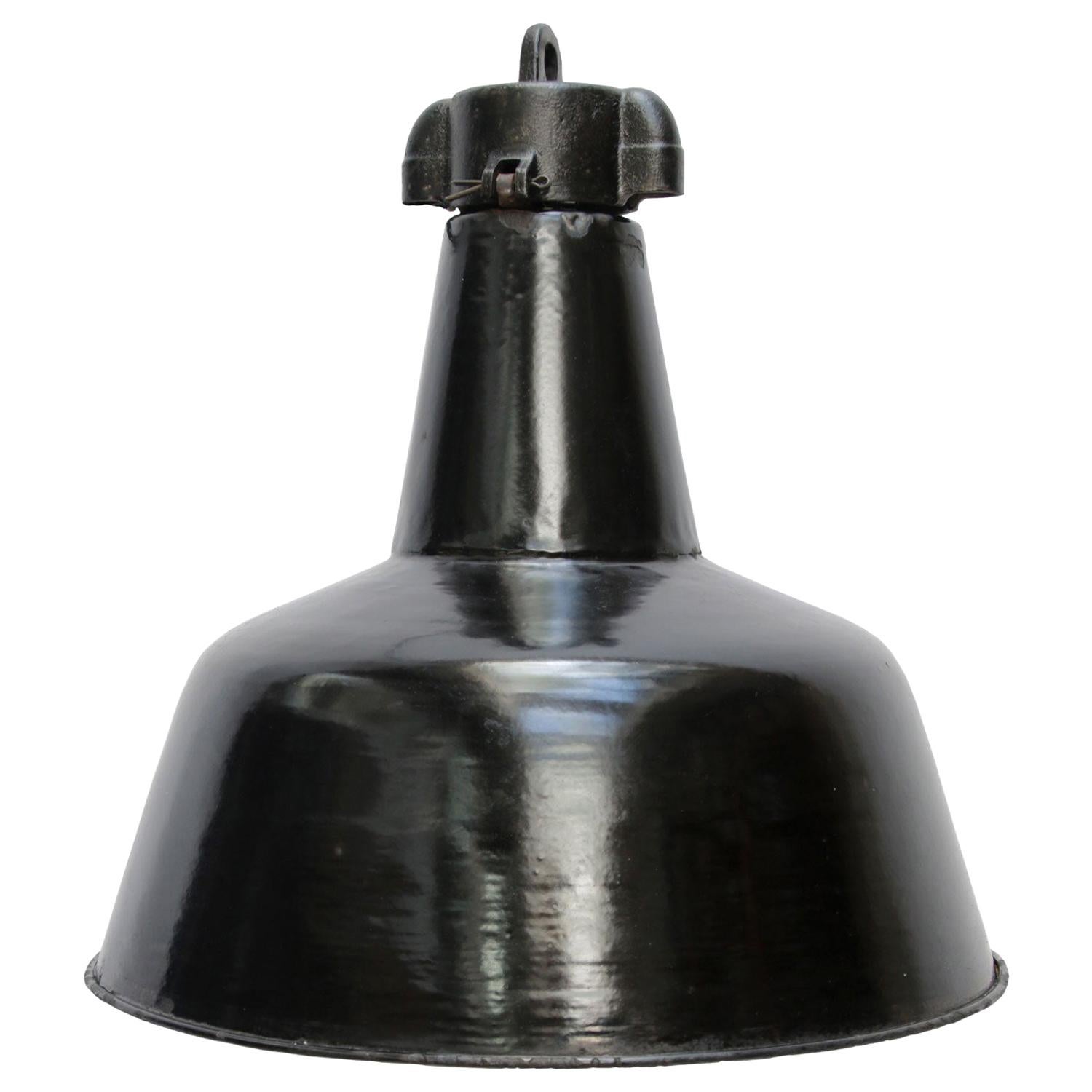 Bauhaus Black Enamel Vintage Industrial Pendant Light
