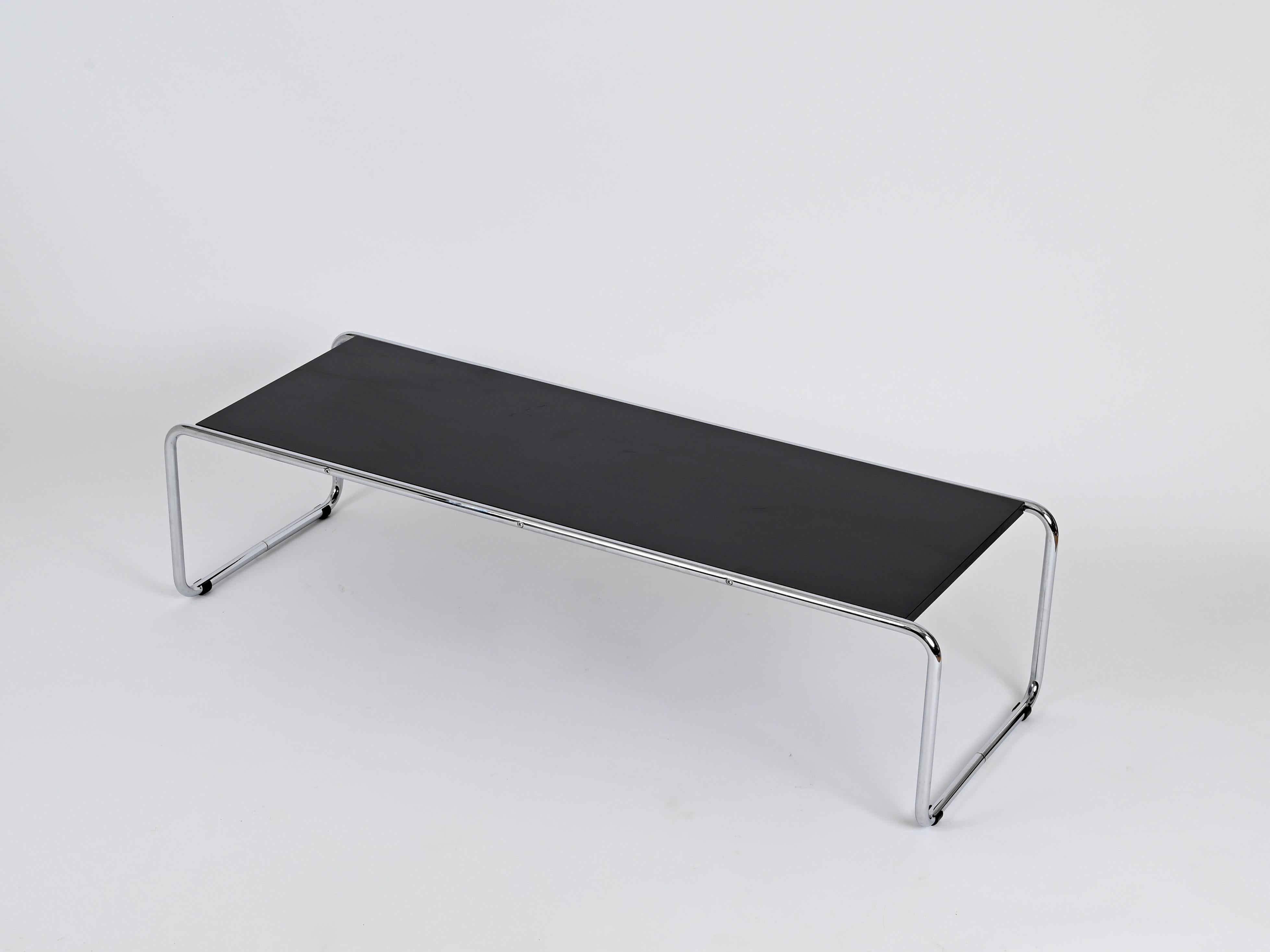 Italian Bauhaus Black Laccio Coffee Table by Marcel Breuer for Gavina, Italy 1960s For Sale