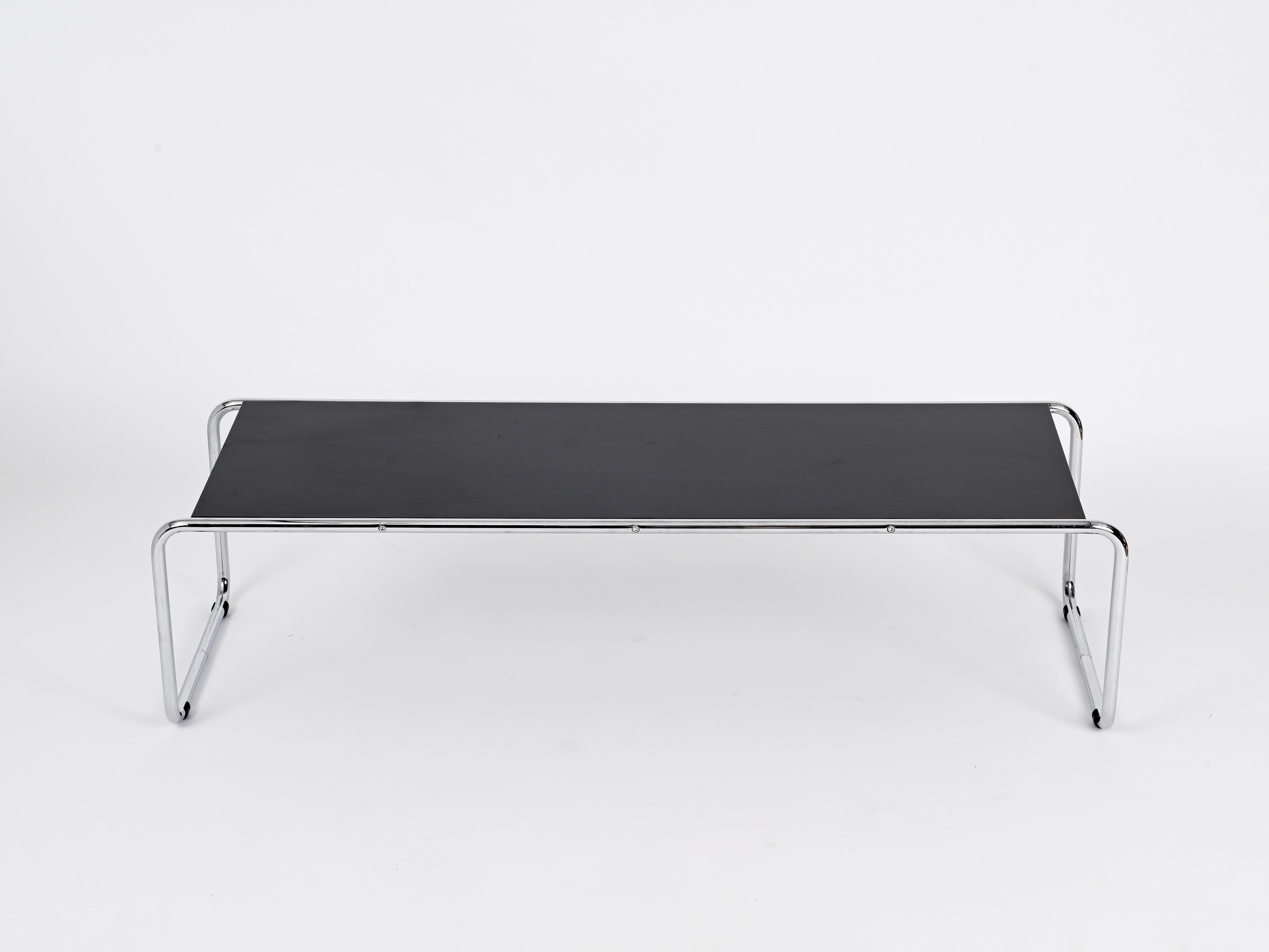 Bauhaus Black Laccio Coffee Table by Marcel Breuer for Gavina, Italy 1960s For Sale 1