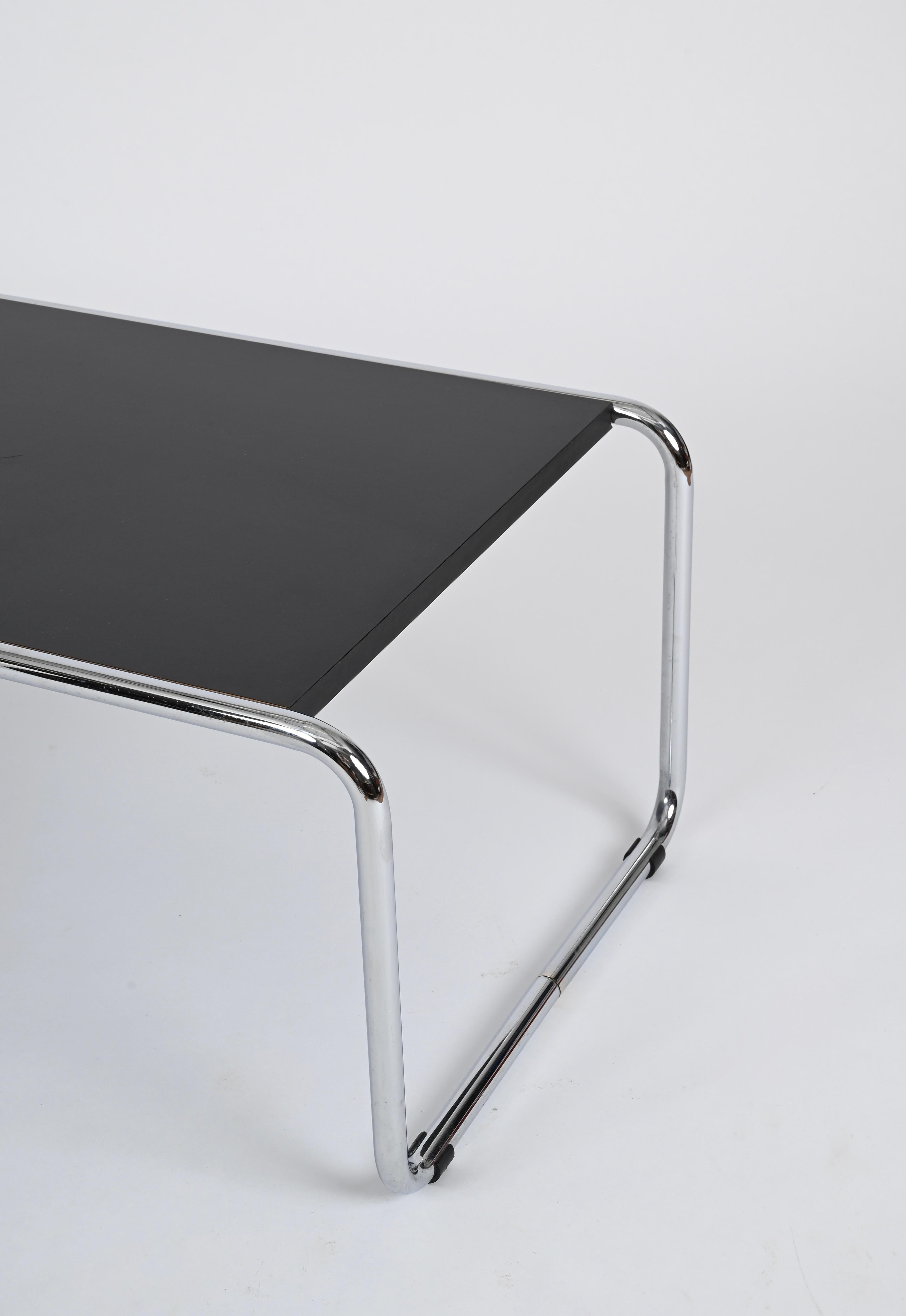 Bauhaus Black Laccio Coffee Table by Marcel Breuer for Gavina, Italy 1960s For Sale 2
