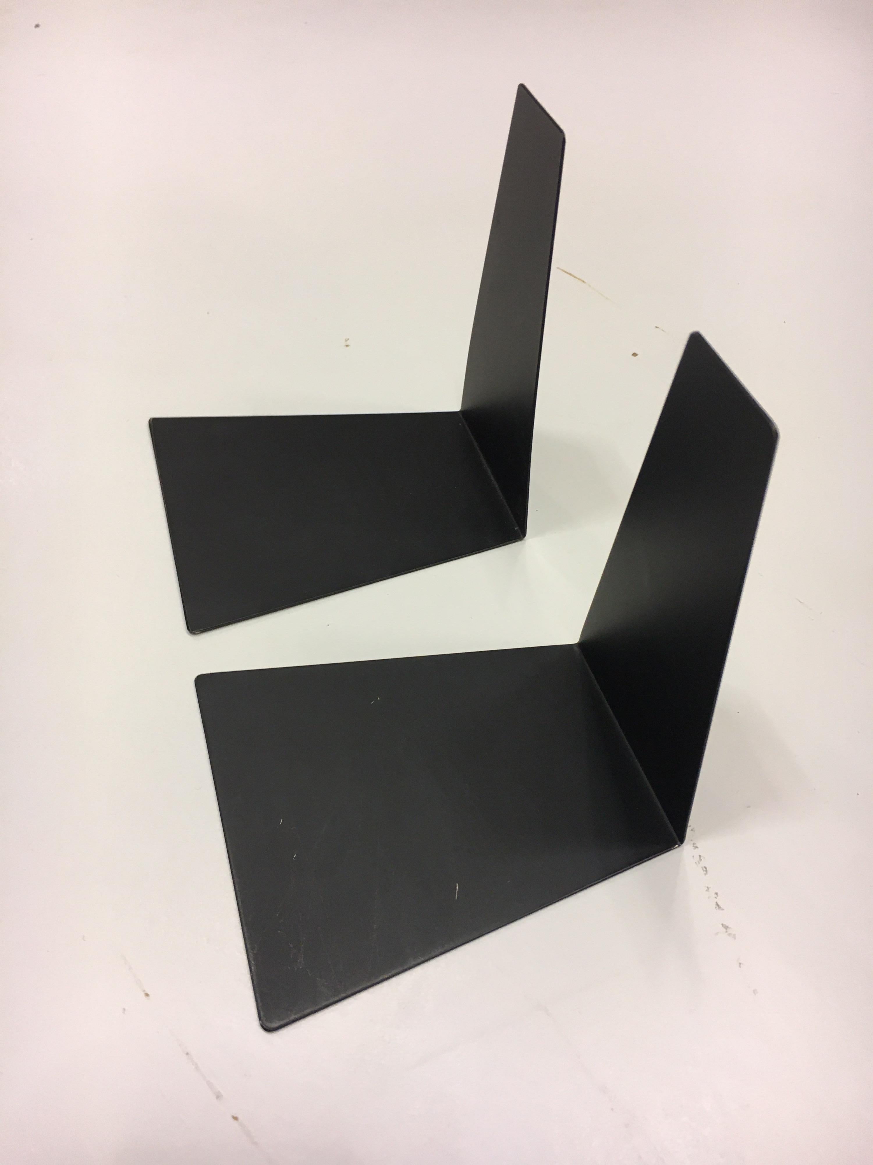 Mid-20th Century Bauhaus Black Metal Bookends by Marianne Brandt, 1930s for Ruppel, Germany