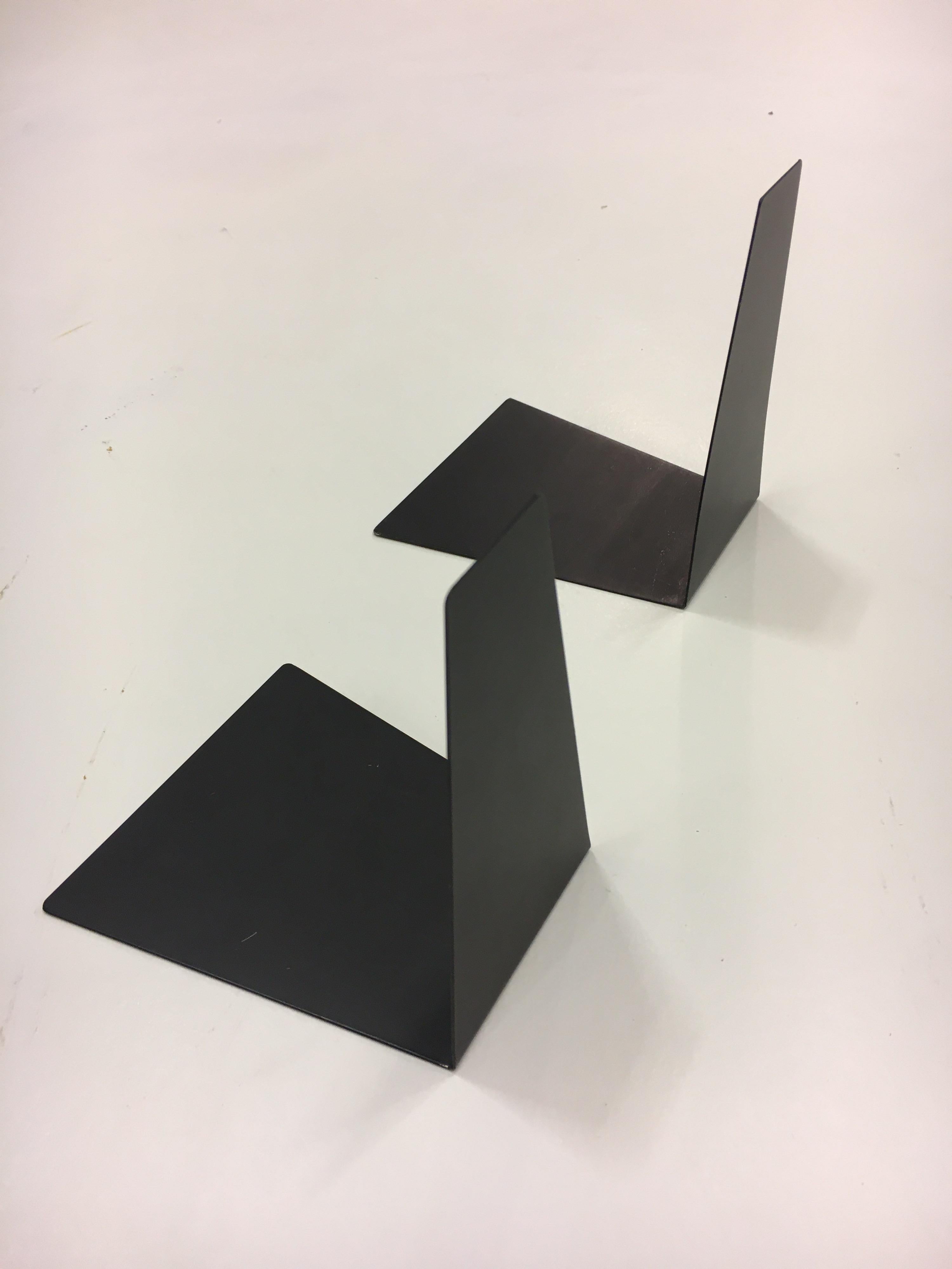 Bauhaus Black Metal Bookends by Marianne Brandt, 1930s for Ruppel, Germany 1