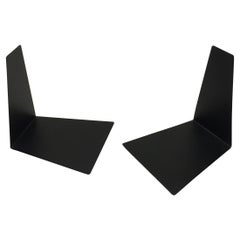 Bauhaus Black Metal Bookends by Marianne Brandt, 1930s for Ruppel, Germany