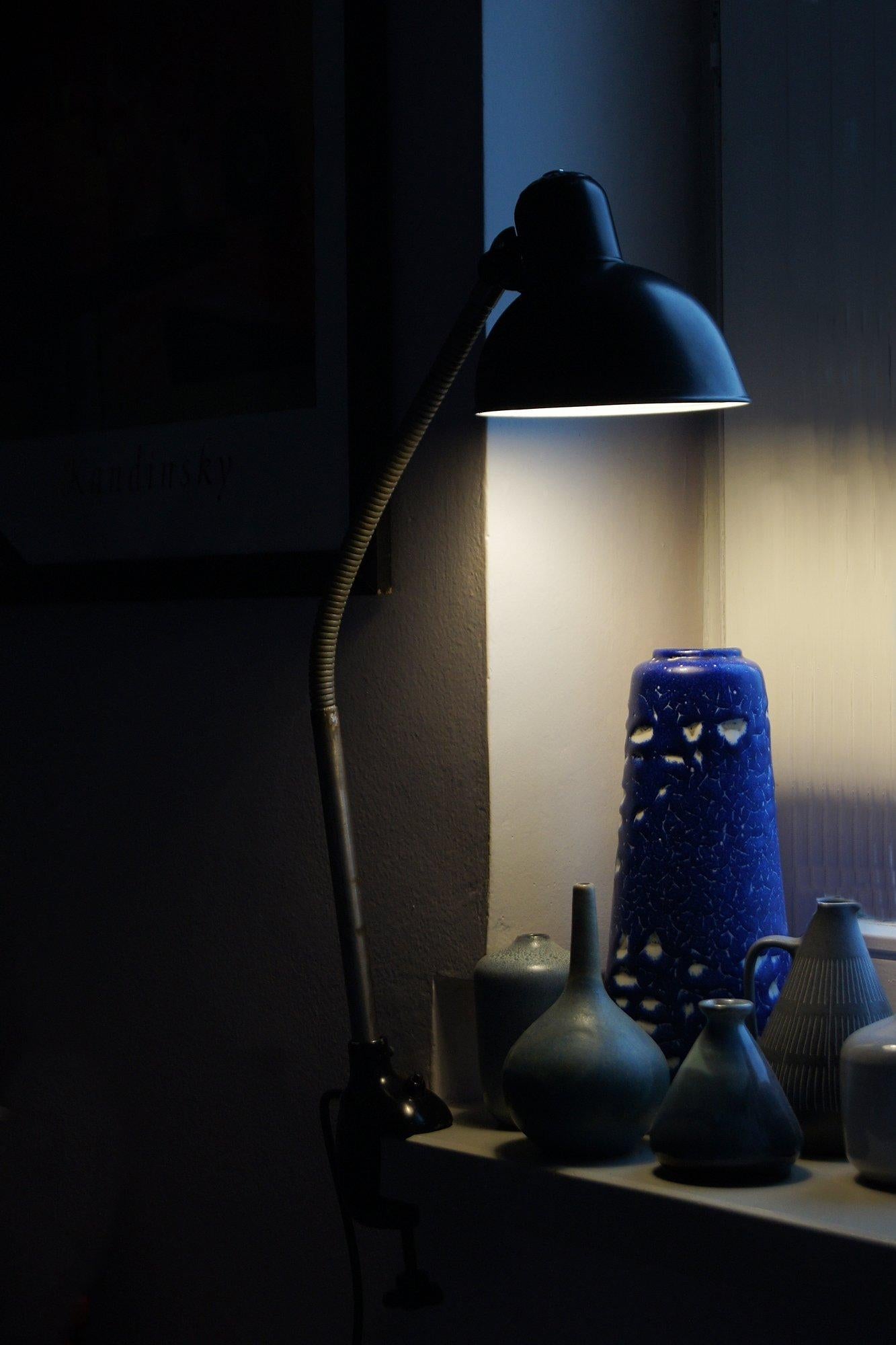 Bauhaus Black Table Lamp by Christian Dell for Kaiser Leuchten, 1950s For Sale 3