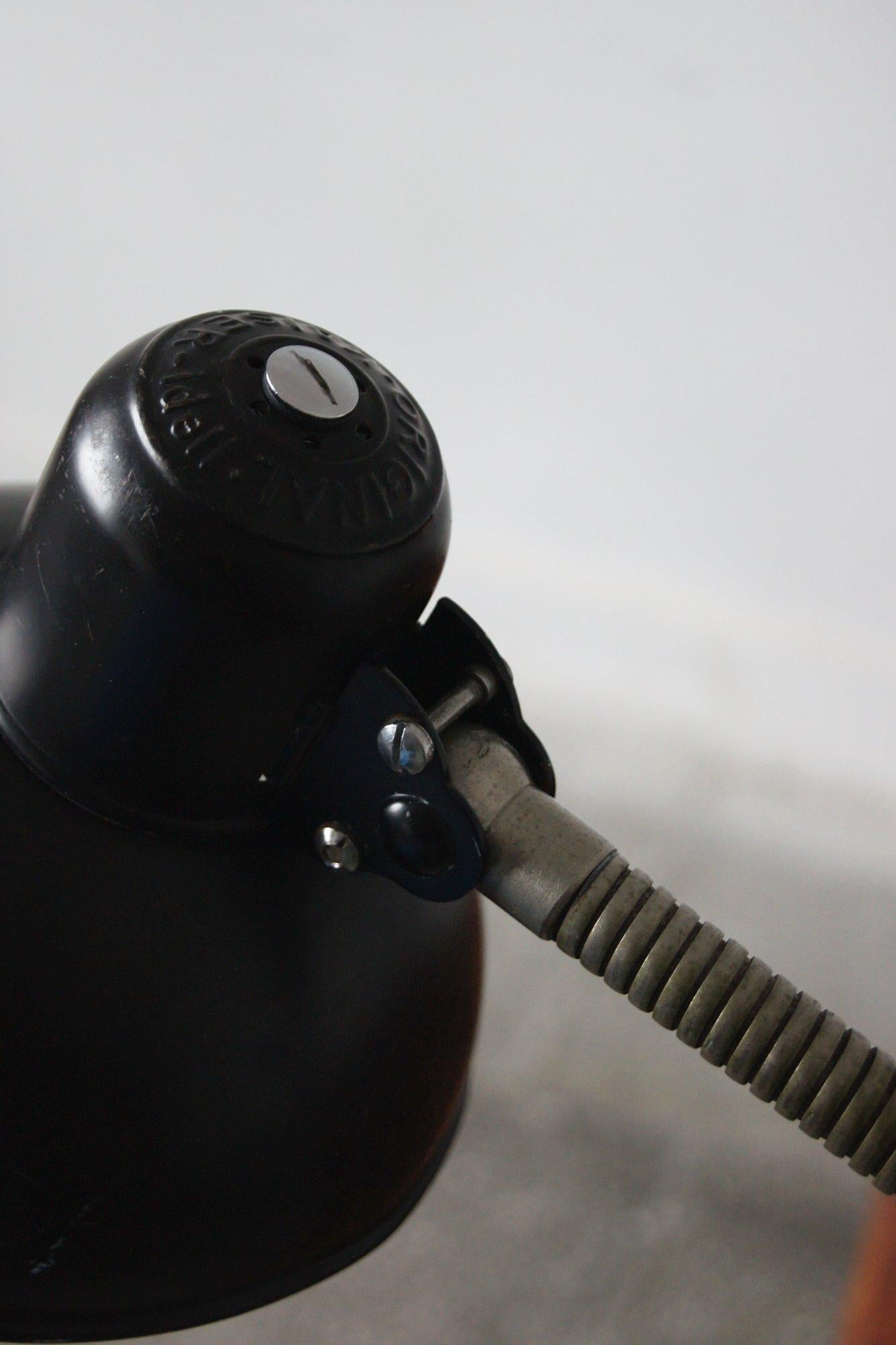 Mid-20th Century Bauhaus Black Table Lamp by Christian Dell for Kaiser Leuchten, 1950s For Sale
