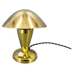 Bauhaus Brass Adjustable Table Lamp, 1930s Czechoslovakia