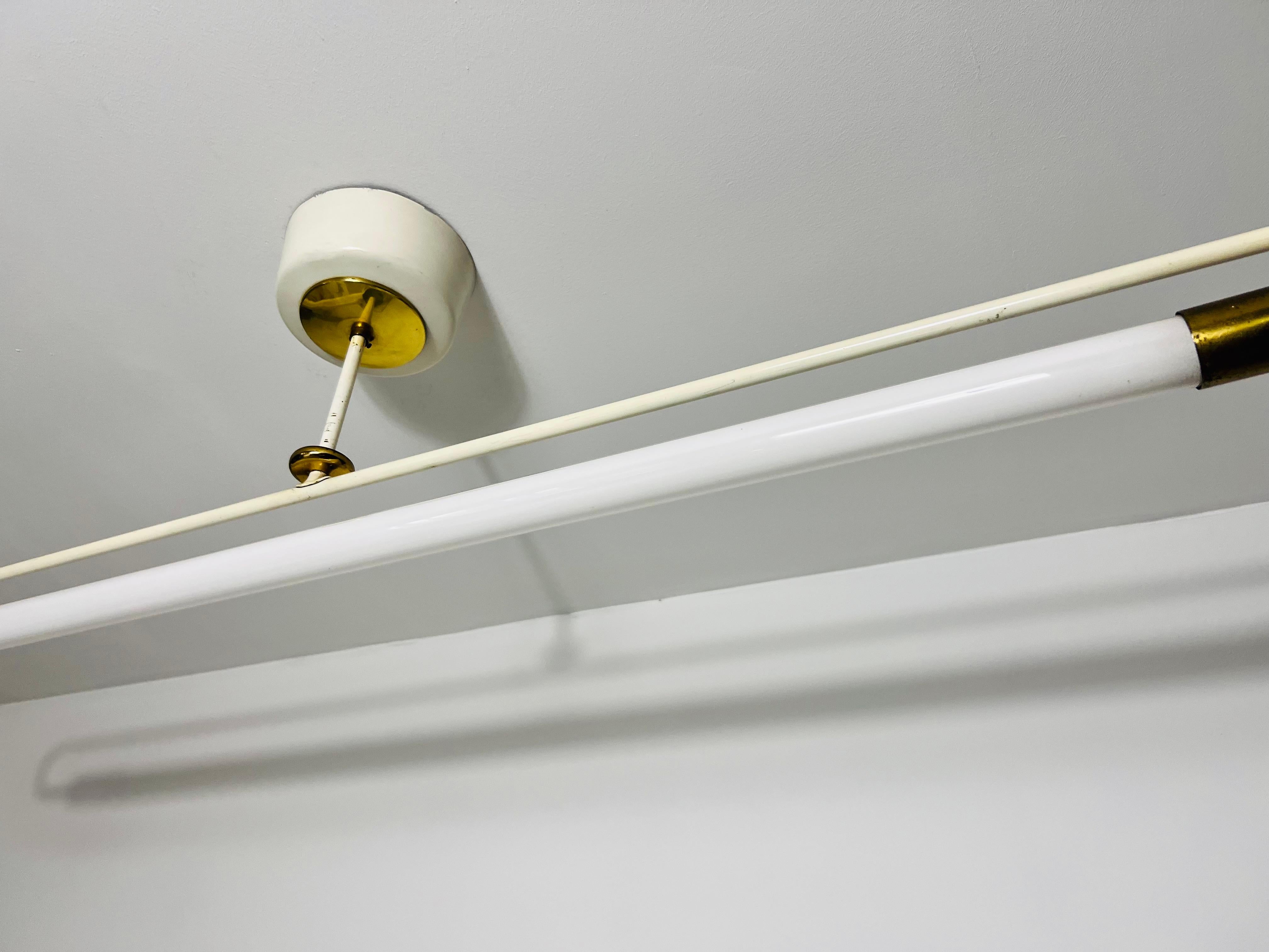 Bauhaus Brass Ceiling Lamp by Kaiser & Co, 1950s, Germany For Sale 2