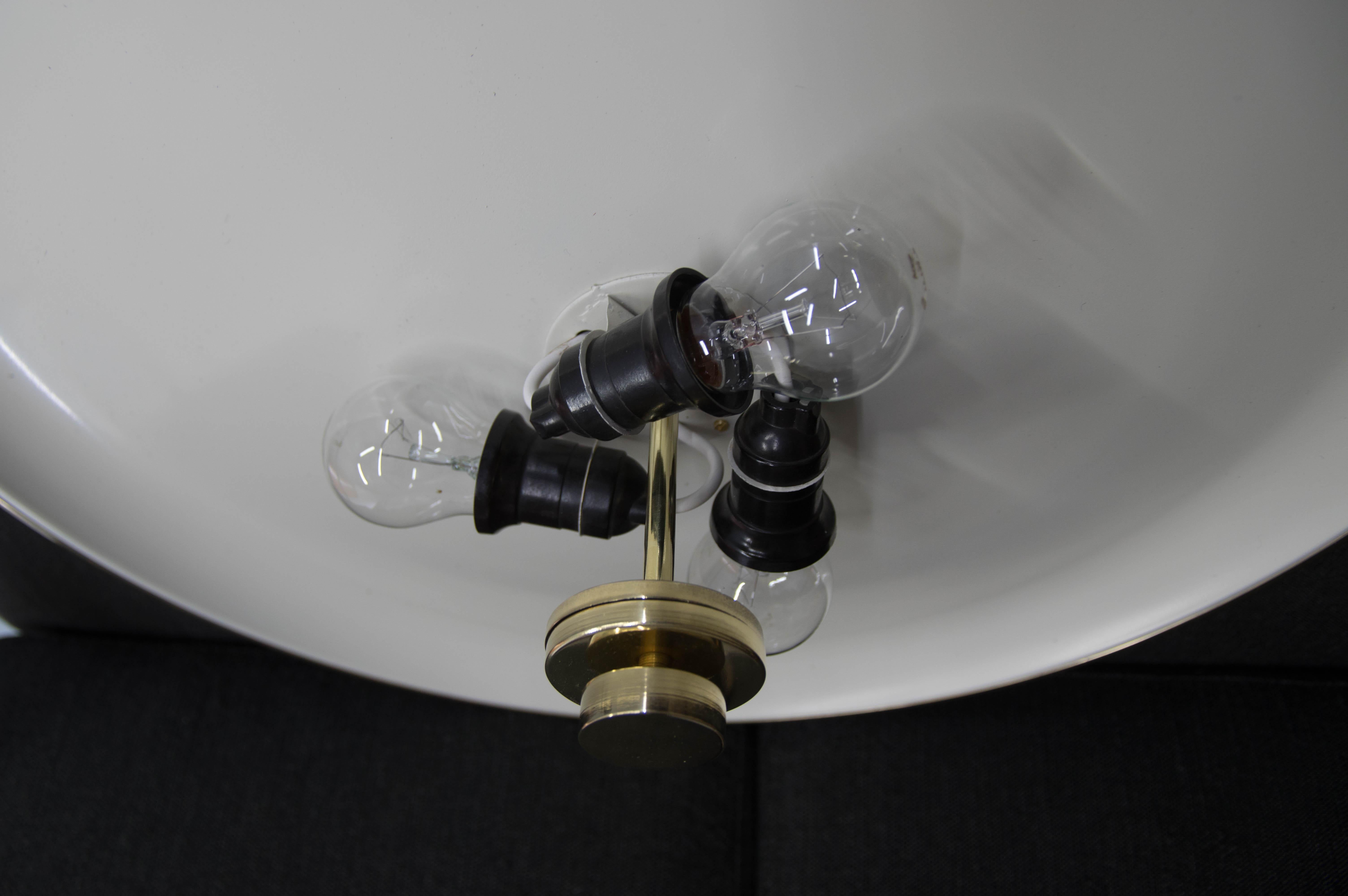 Bauhaus Brass Chandelier by Franta Anyz, 1930, Restored For Sale 8