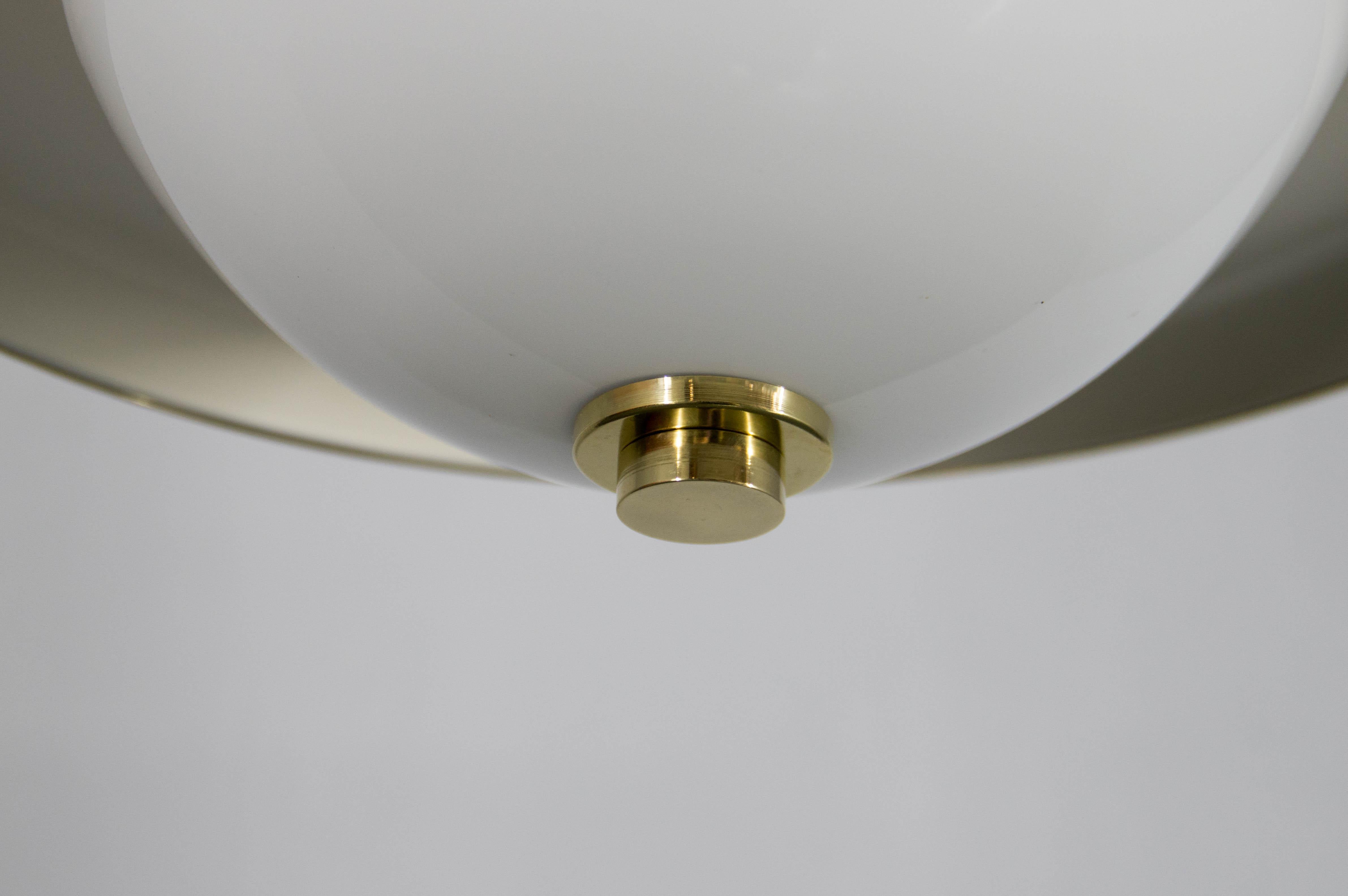 Bauhaus Brass Chandelier by Franta Anyz, 1930, Restored For Sale 3