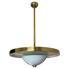 Bauhaus Brass Chandelier by Franta Anyz, 1930, Restored