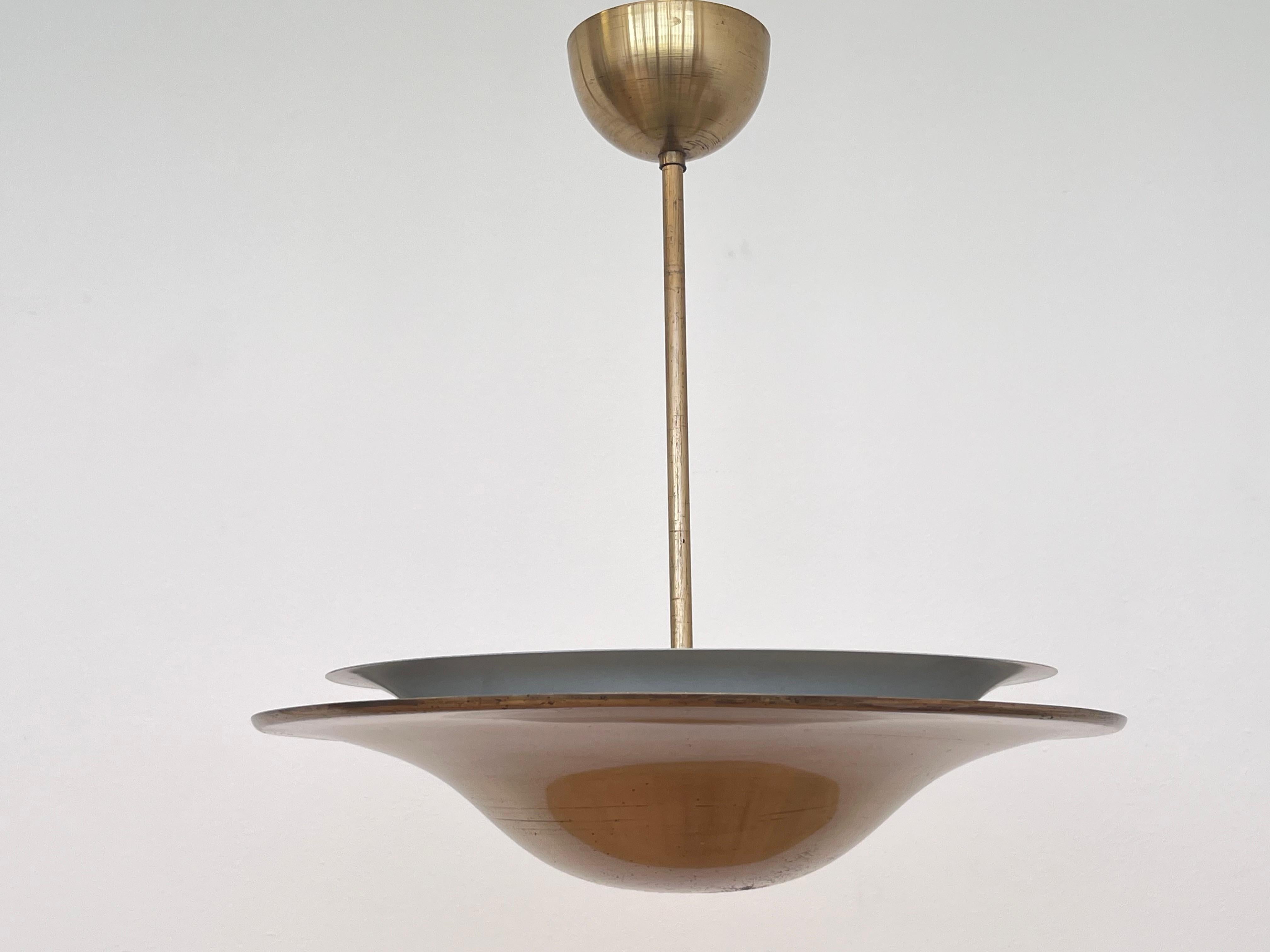 Lampadario in ottone Bauhaus a luce indiretta, anni '30 in vendita 2