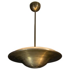 Bauhaus Brass Chandelier with Indirect Light, 1930s