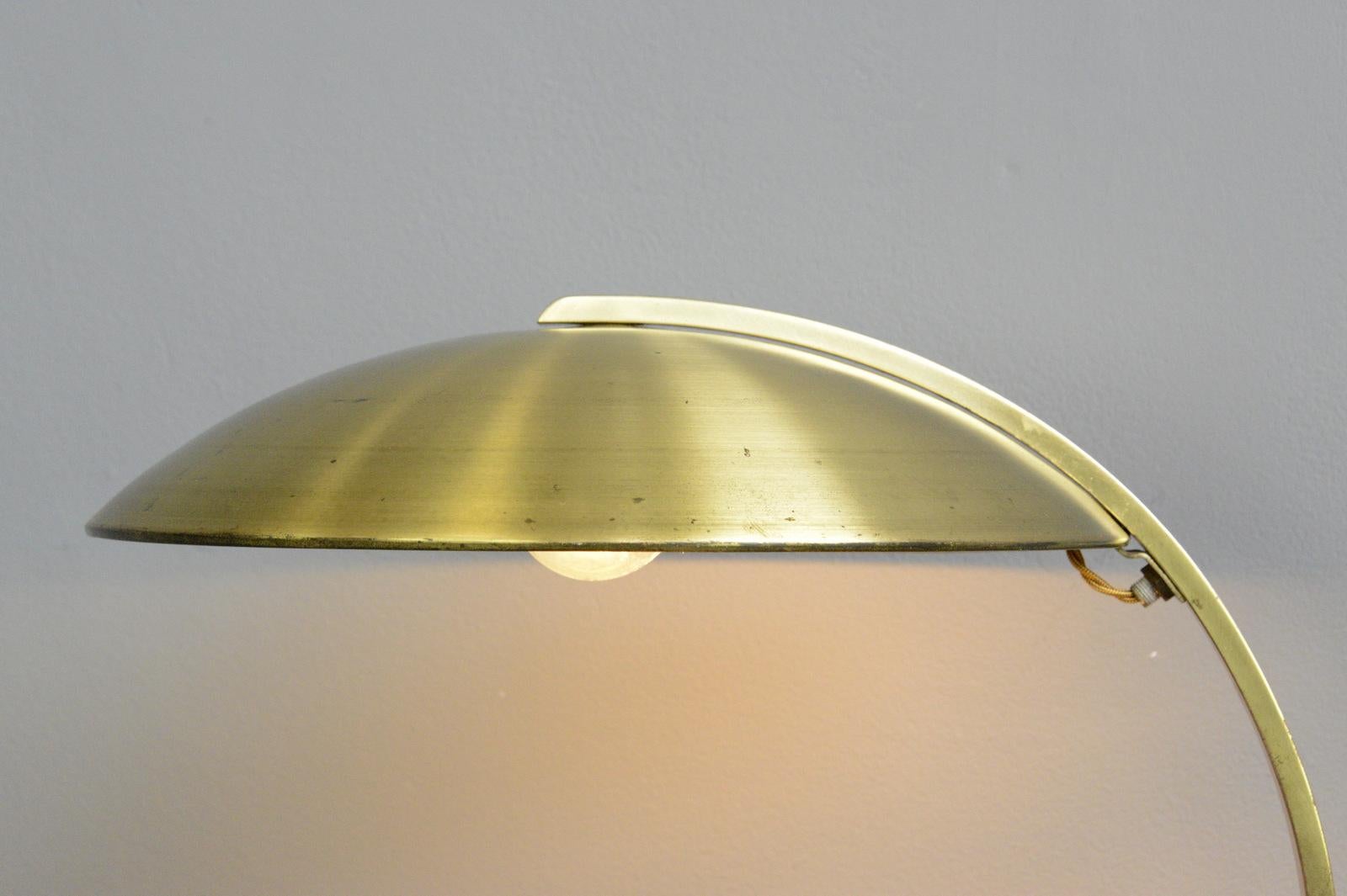German Bauhaus Brass Table Lamp by Hillebrand, circa 1930s