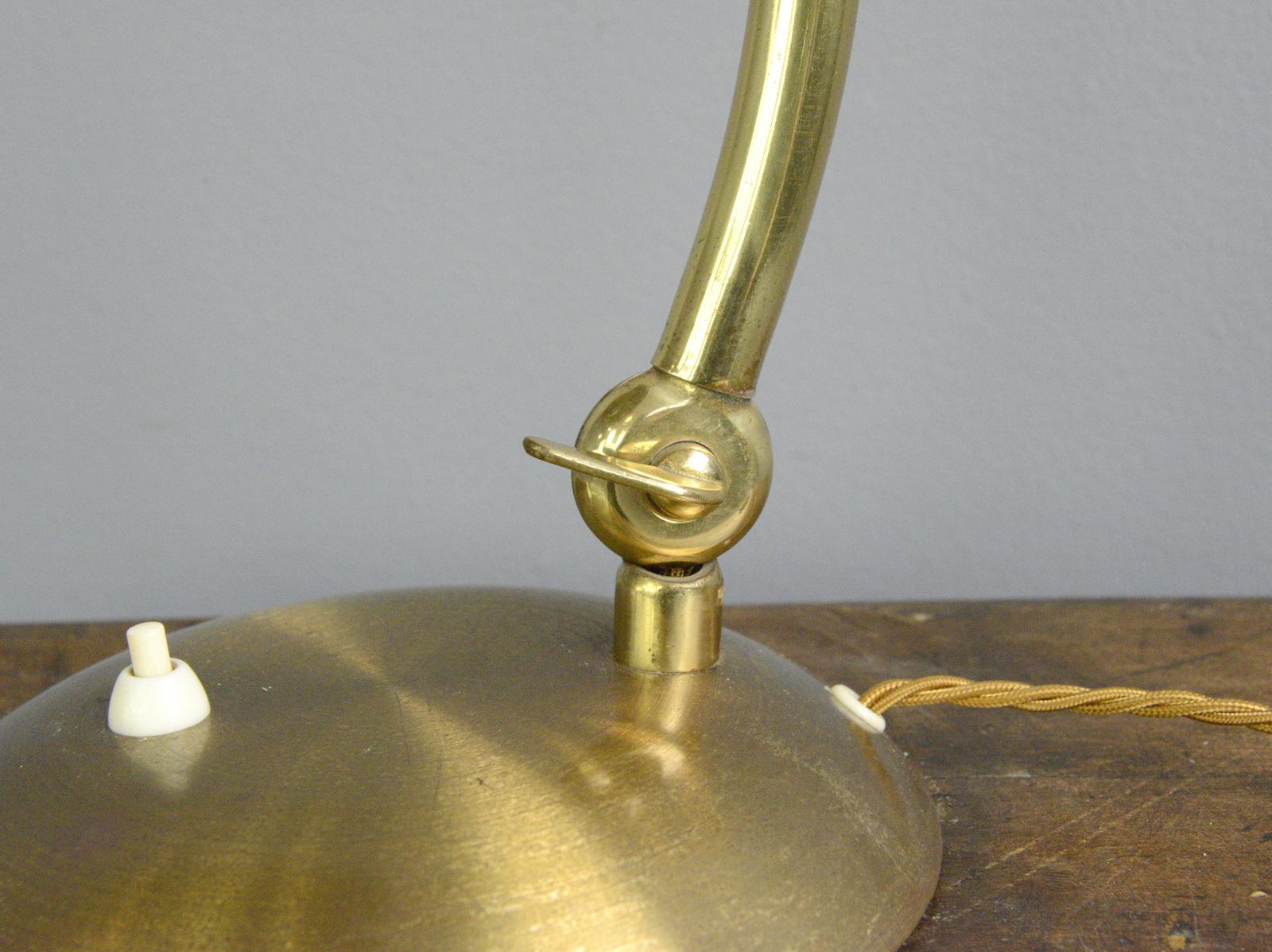 Bauhaus Brass Table Lamp by Hillebrand, circa 1930s In Good Condition In Gloucester, GB
