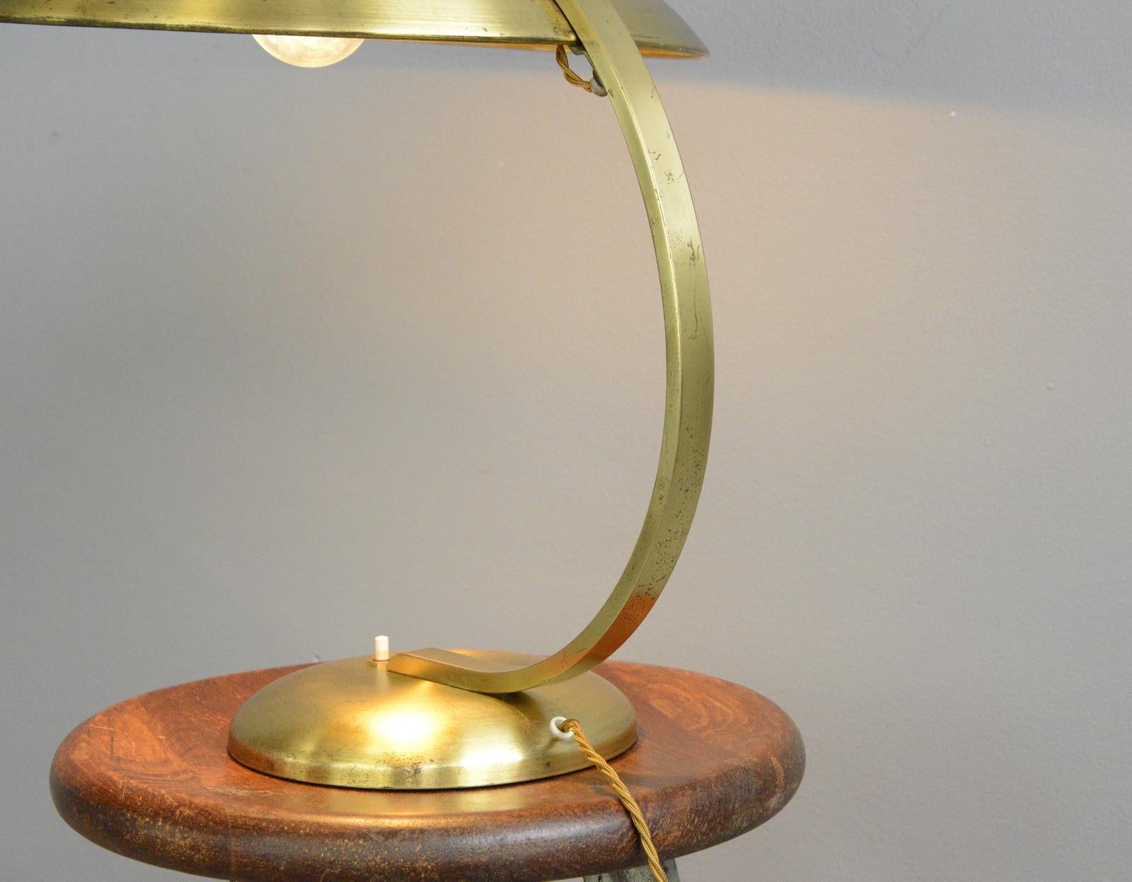 Mid-20th Century Bauhaus Brass Table Lamp by Hillebrand, circa 1930s