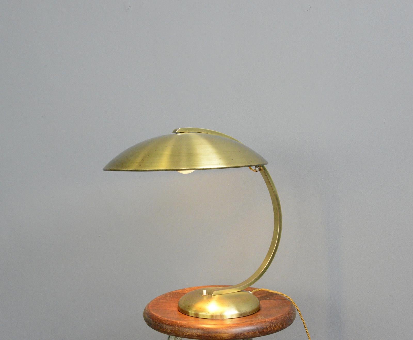 Bauhaus Brass Table Lamp by Hillebrand, circa 1930s 1