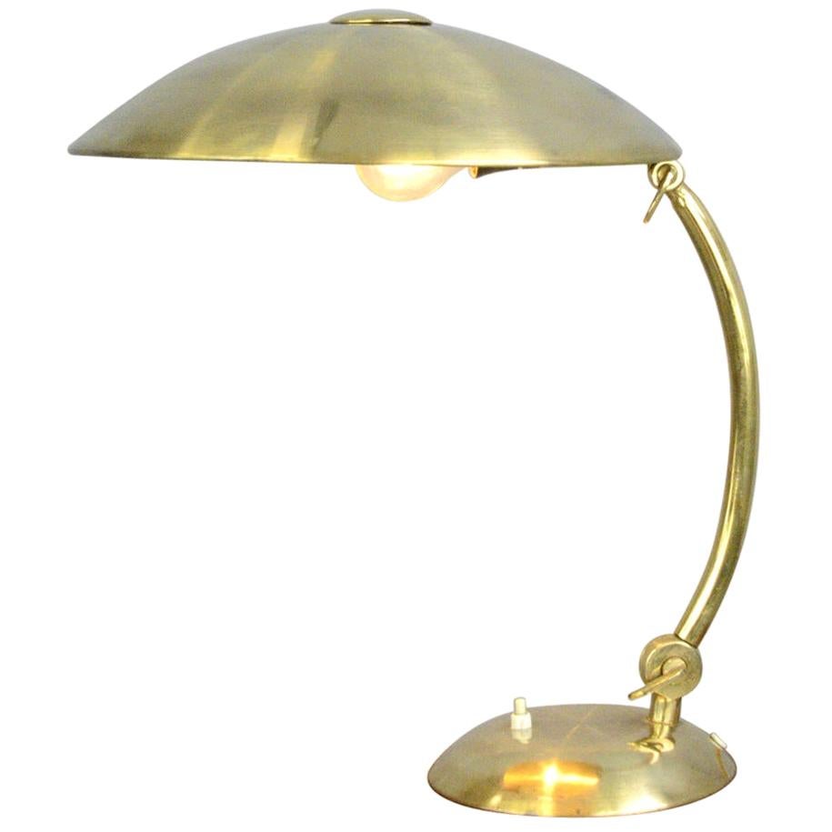 Bauhaus Brass Table Lamp by Hillebrand, circa 1930s