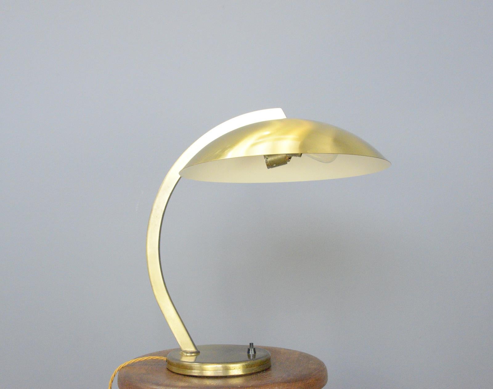 Bauhaus Brass Table Lamp by Hillebrand, Circa 1950s 2