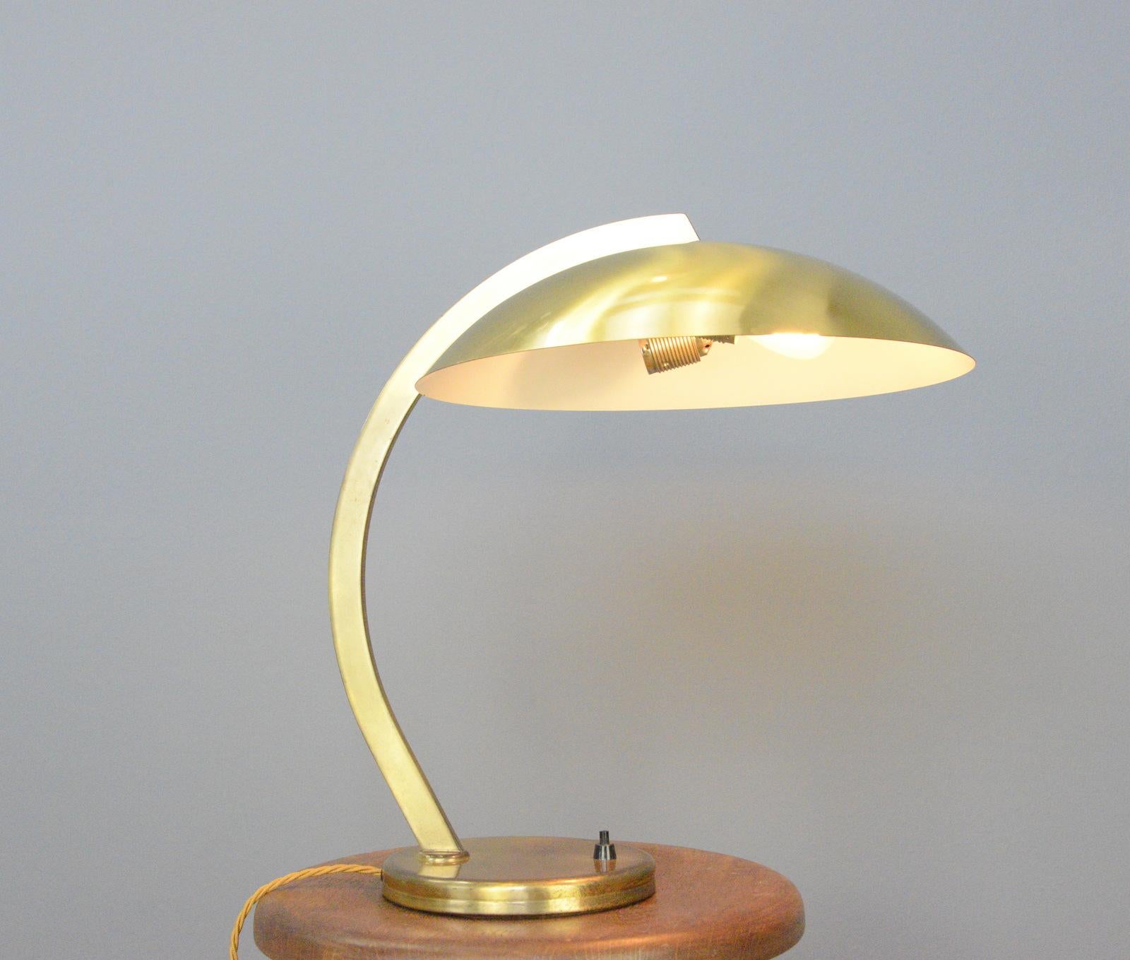 Bauhaus Brass Table Lamp by Hillebrand, Circa 1950s 3