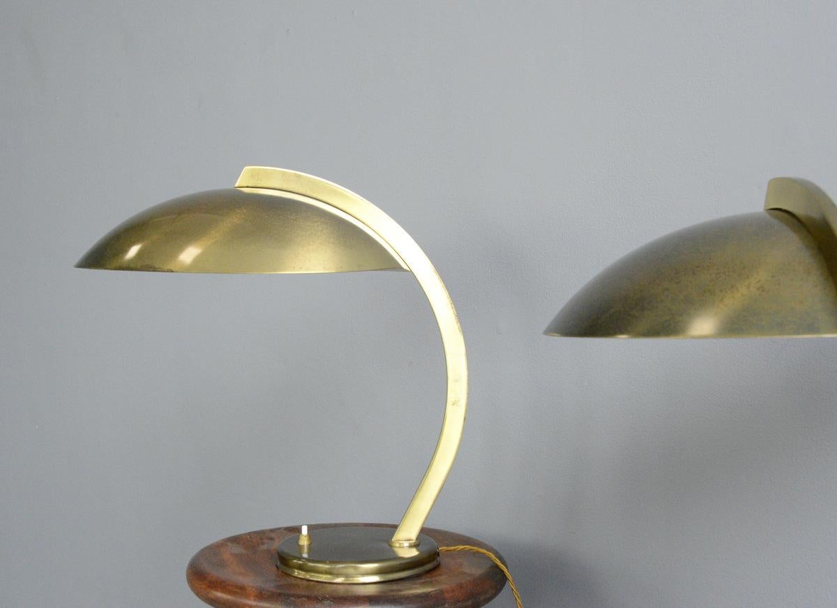 Bauhaus Brass Table Lamps by Hillebrand, circa 1930s 1