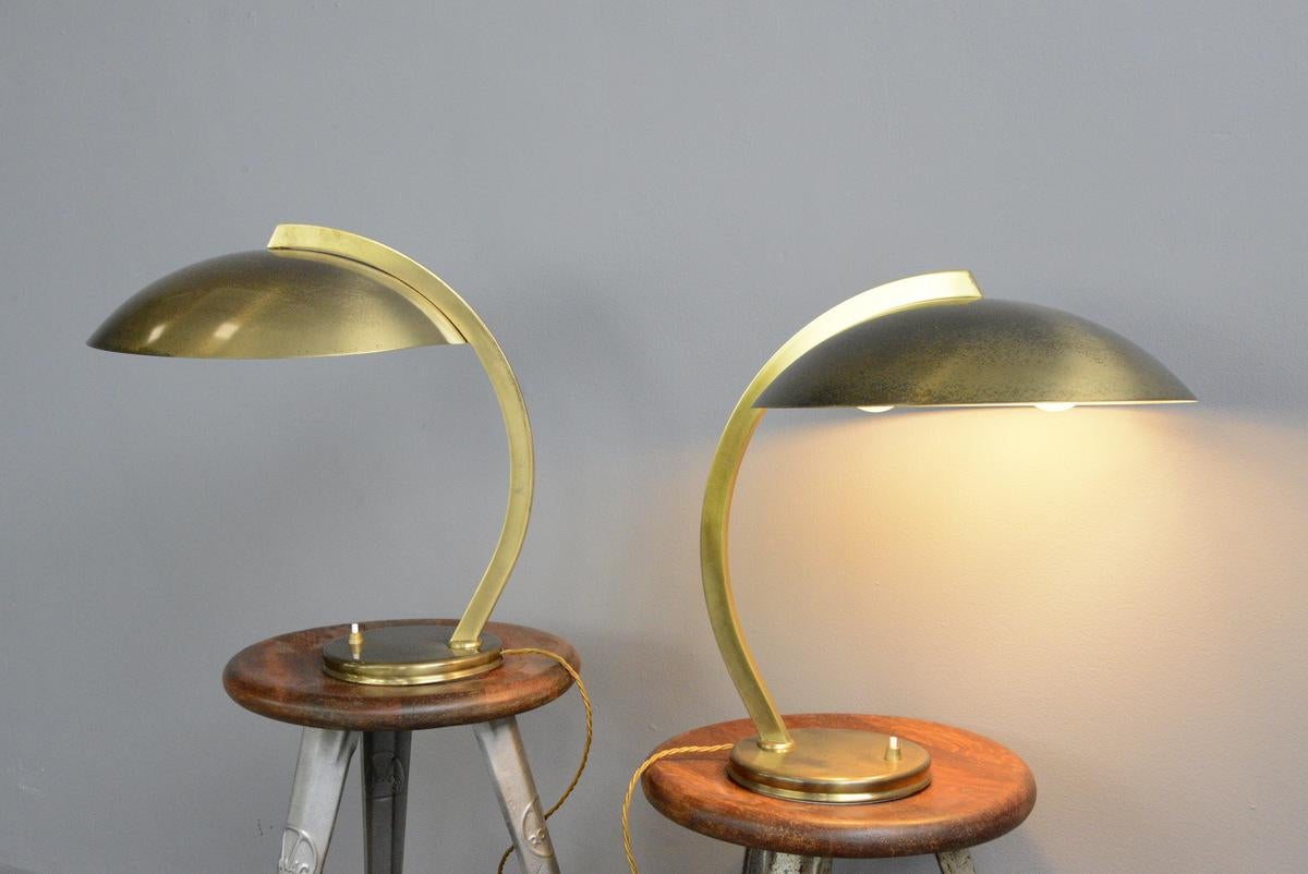 Bauhaus Brass Table Lamps by Hillebrand, circa 1930s 3