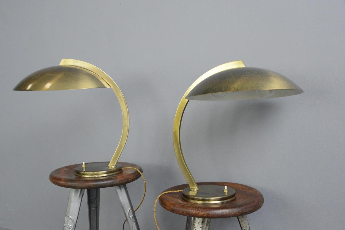 Bauhaus Brass Table Lamps by Hillebrand, circa 1930s 4
