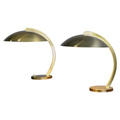 Bauhaus Brass Table Lamps by Hillebrand, circa 1930s