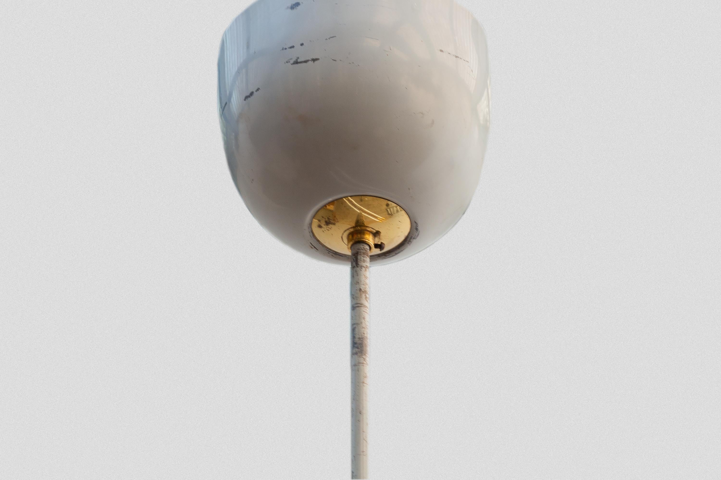 Lacquered Bauhaus Brass Tube Lamp Attributed by Kaiser Leuchten