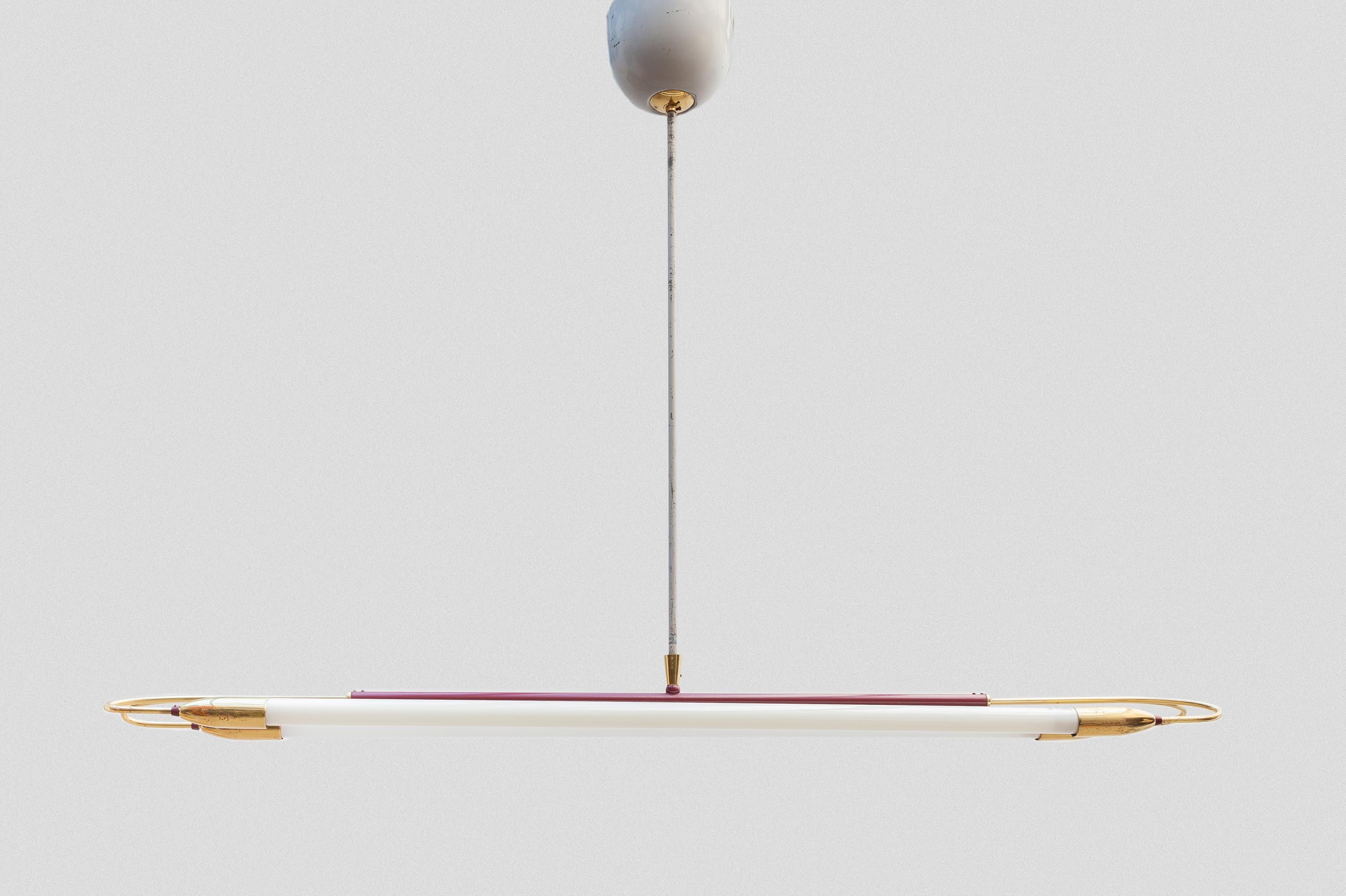 Bauhaus Brass Tube Lamp Attributed by Kaiser Leuchten In Good Condition In Antwerp, BE