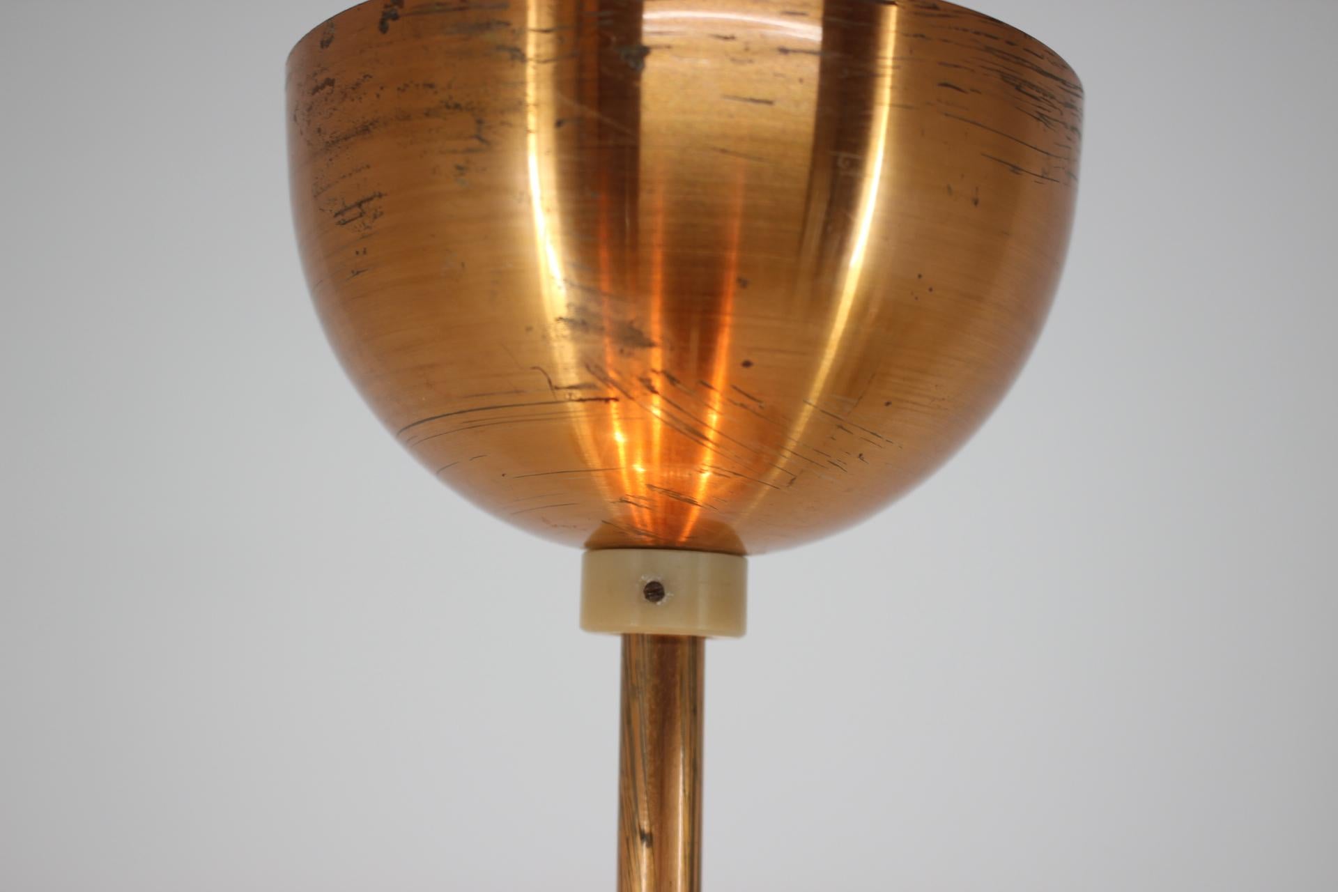 Bauhaus Brass UFO Pendant, 1930s / Czechoslovakia, Functionalism 3