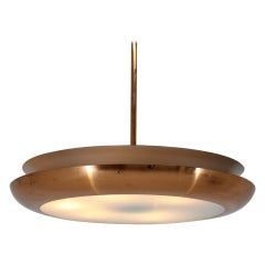 Vintage Bauhaus Brass UFO Pendant, 1930s / Czechoslovakia, Functionalism