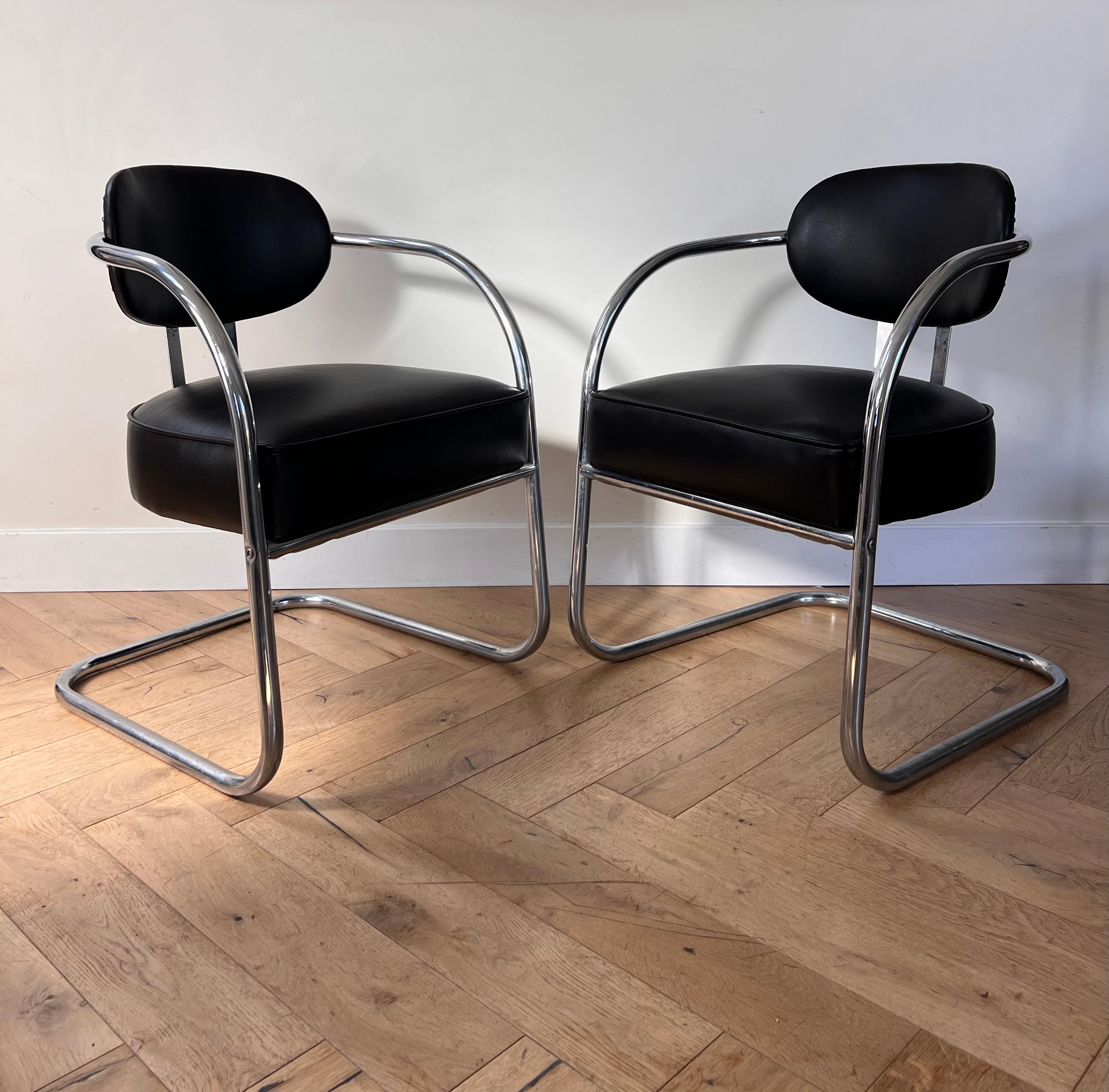 Bauhaus Cantilever Armchairs by Kem Weber for Chromecraft, 1950s 5