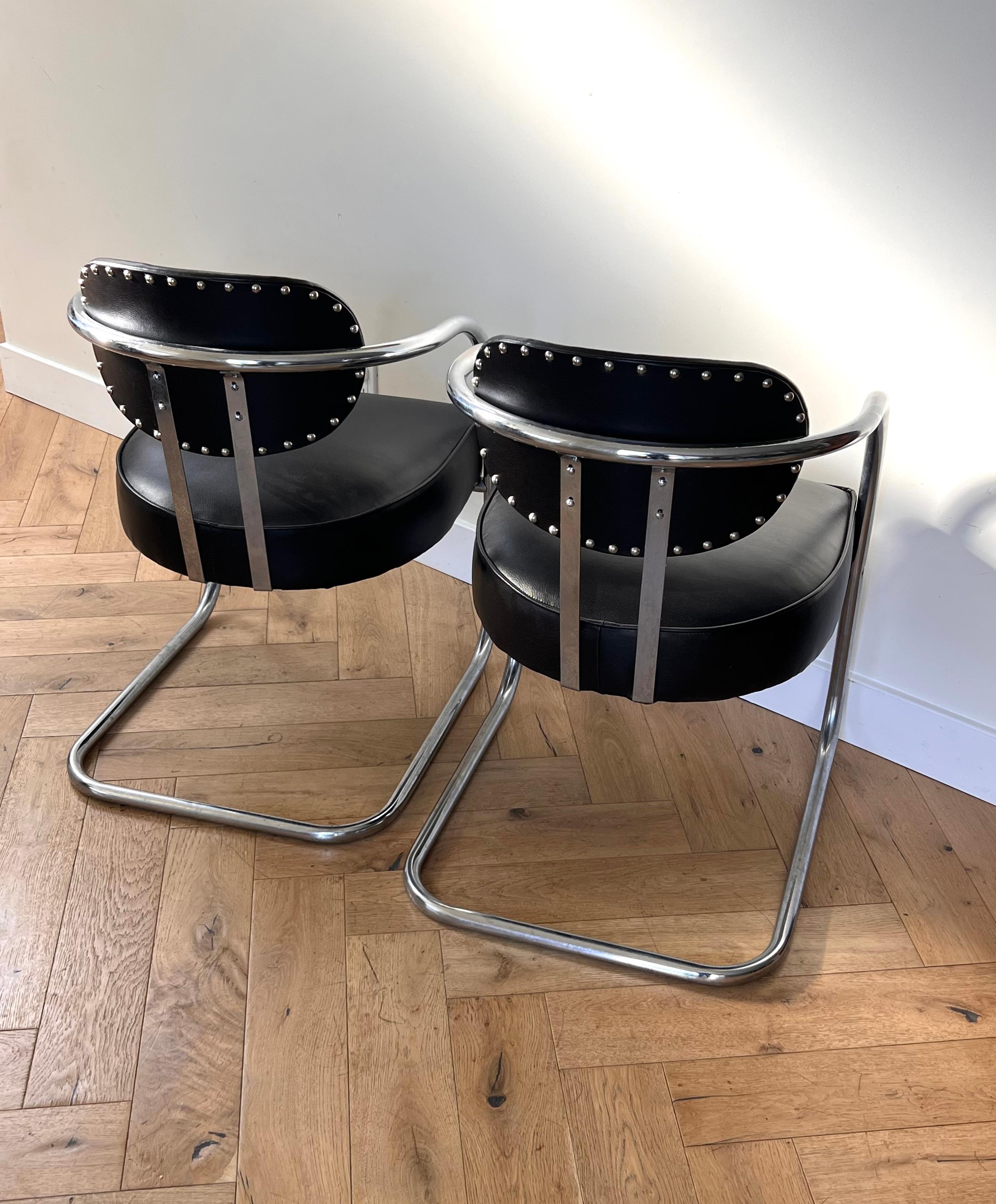 Bauhaus Cantilever Armchairs by Kem Weber for Chromecraft, 1950s 6