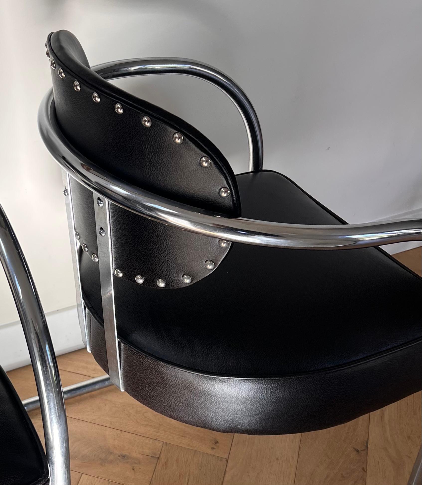 Bauhaus Cantilever Armchairs by Kem Weber for Chromecraft, 1950s 7