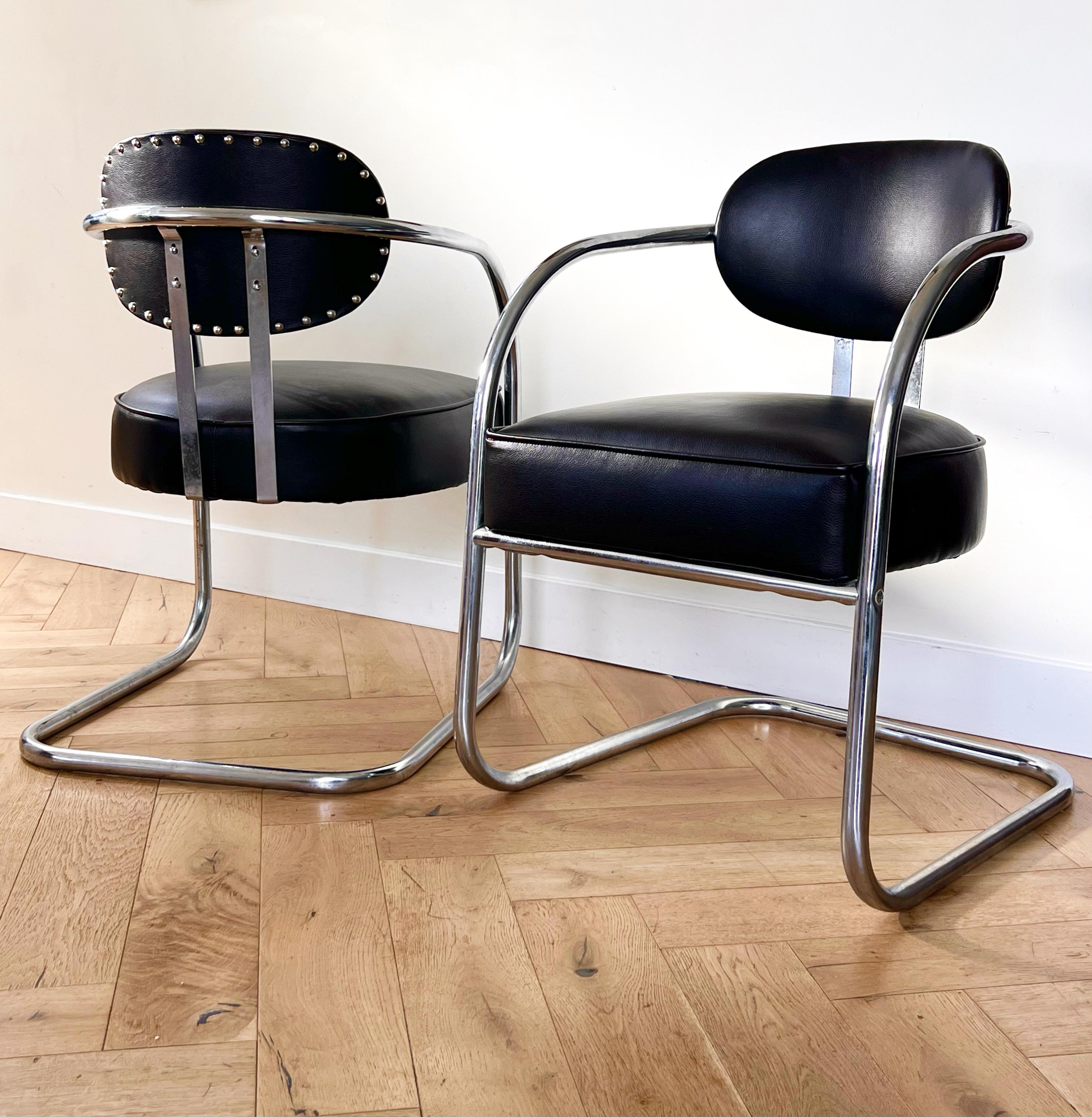 Bauhaus Cantilever Armchairs by Kem Weber for Chromecraft, 1950s 10