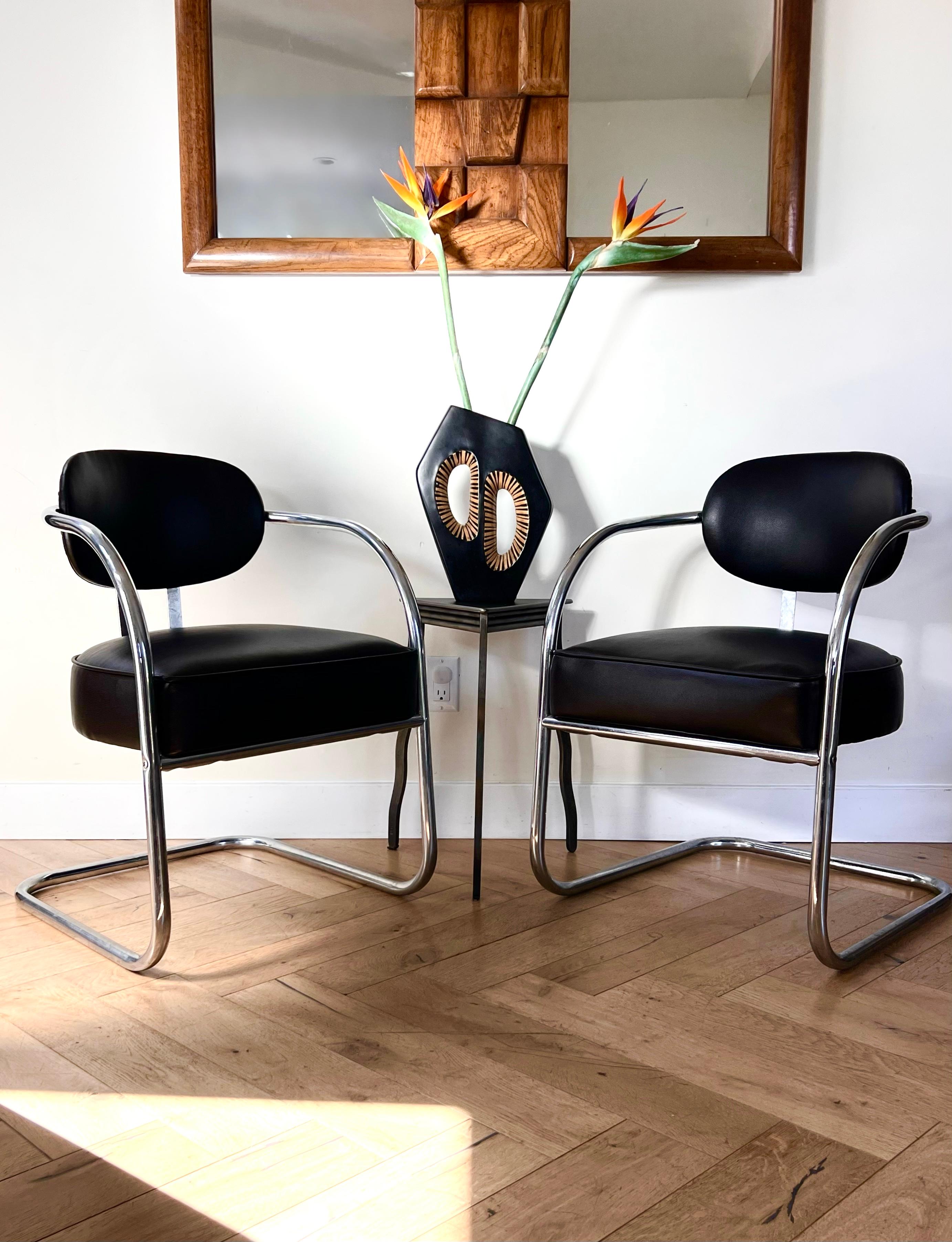 Bauhaus Cantilever Armchairs by Kem Weber for Chromecraft, 1950s 13