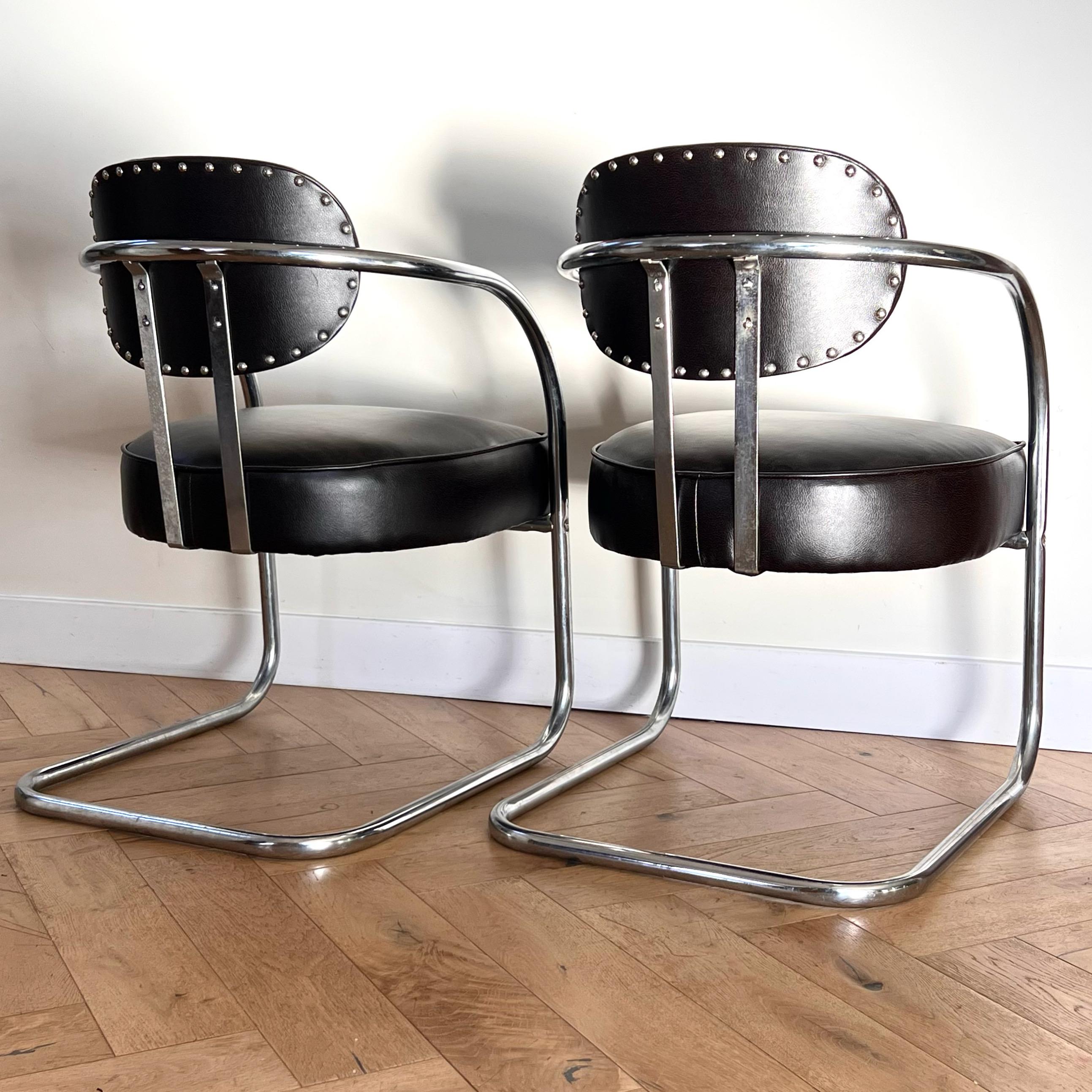 Bauhaus Cantilever Armchairs by Kem Weber for Chromecraft, 1950s 14