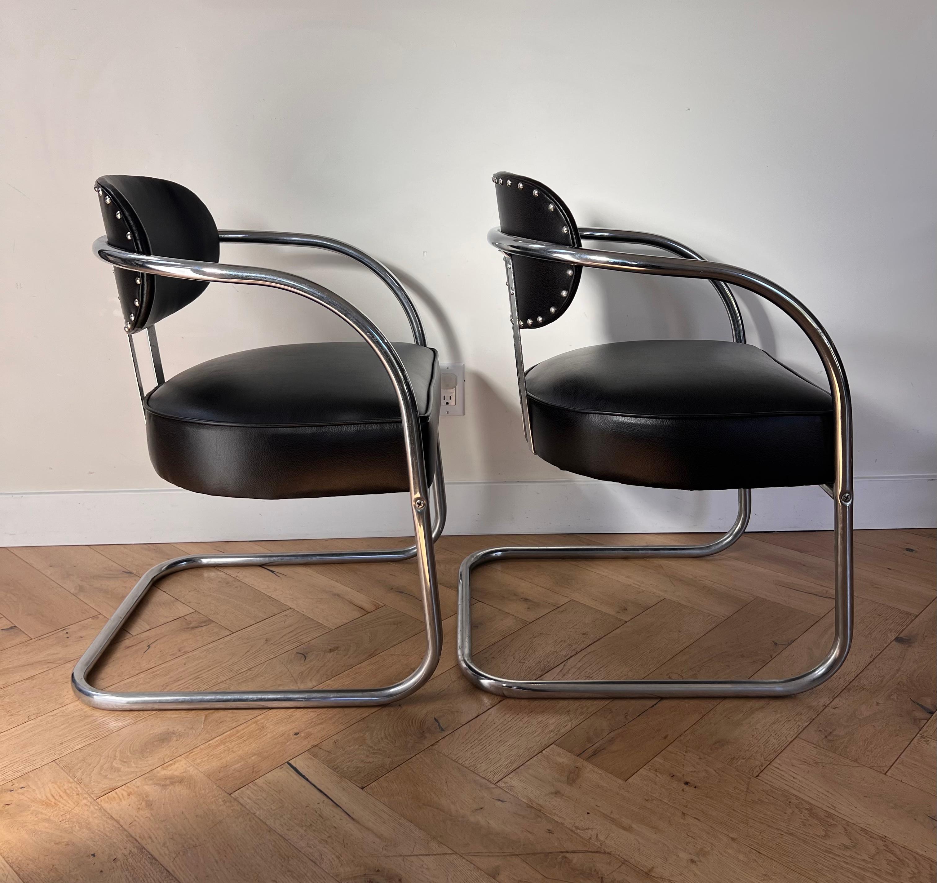 20th Century Bauhaus Cantilever Armchairs by Kem Weber for Chromecraft, 1950s