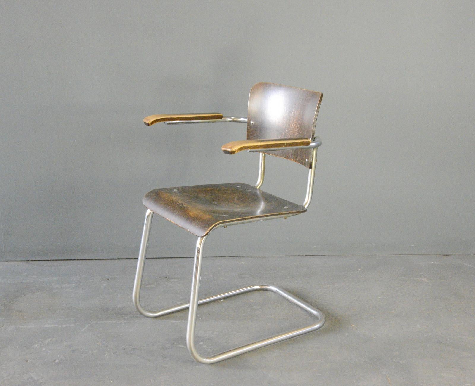 Acciaio Sedia a sbalzo Bauhaus di Pohlschröder, circa anni '30 in vendita