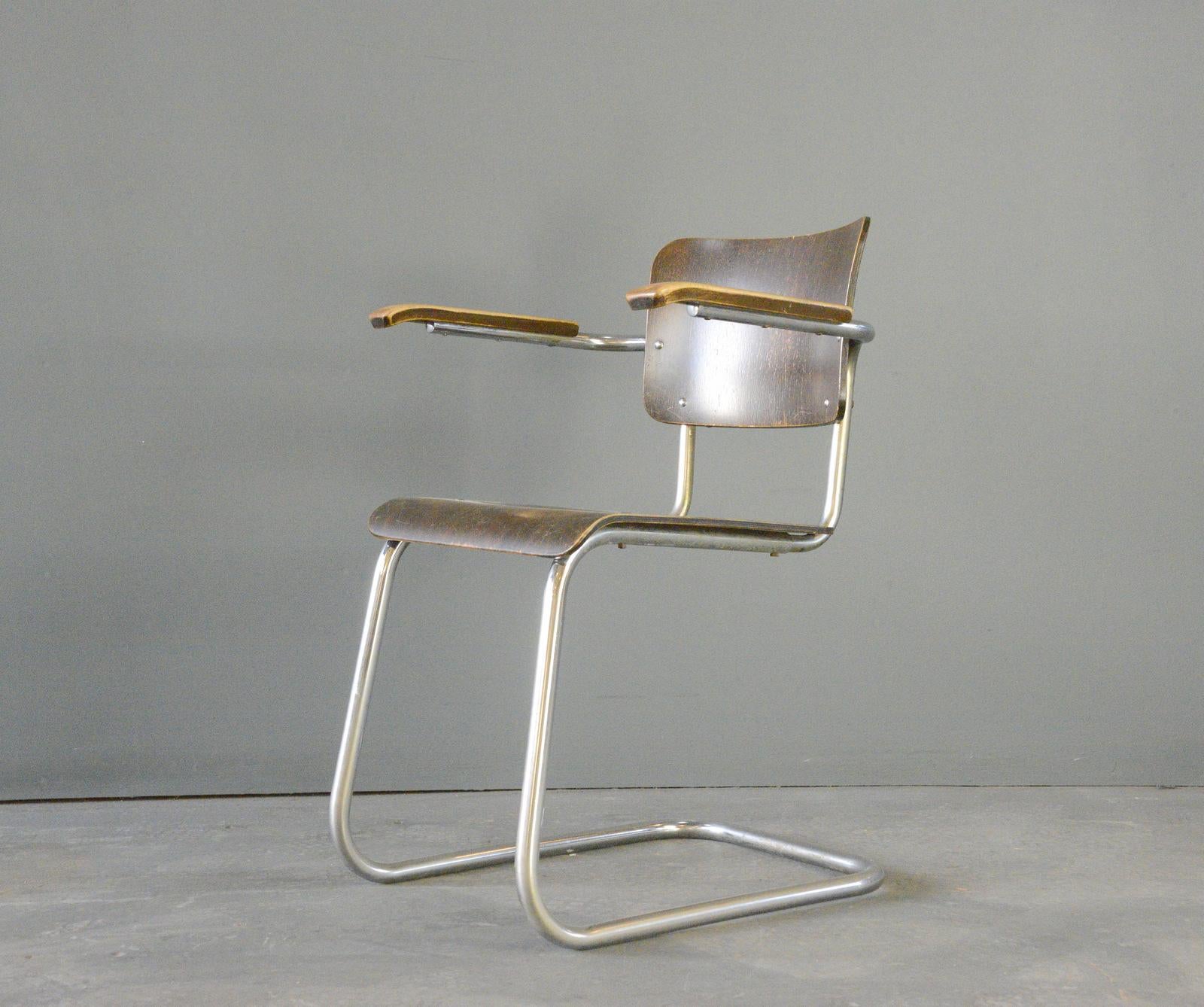 Sedia a sbalzo Bauhaus di Pohlschröder, circa anni '30 in vendita 1