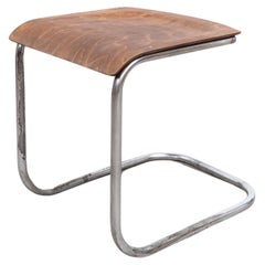 Vintage Bauhaus cantilever tubular steel stool by Mart Stam, 1930s