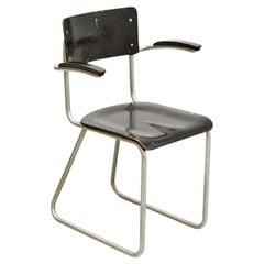 Bauhaus Chair: Metal & Wood, Mid-Century Modern, Netherlands, 1930