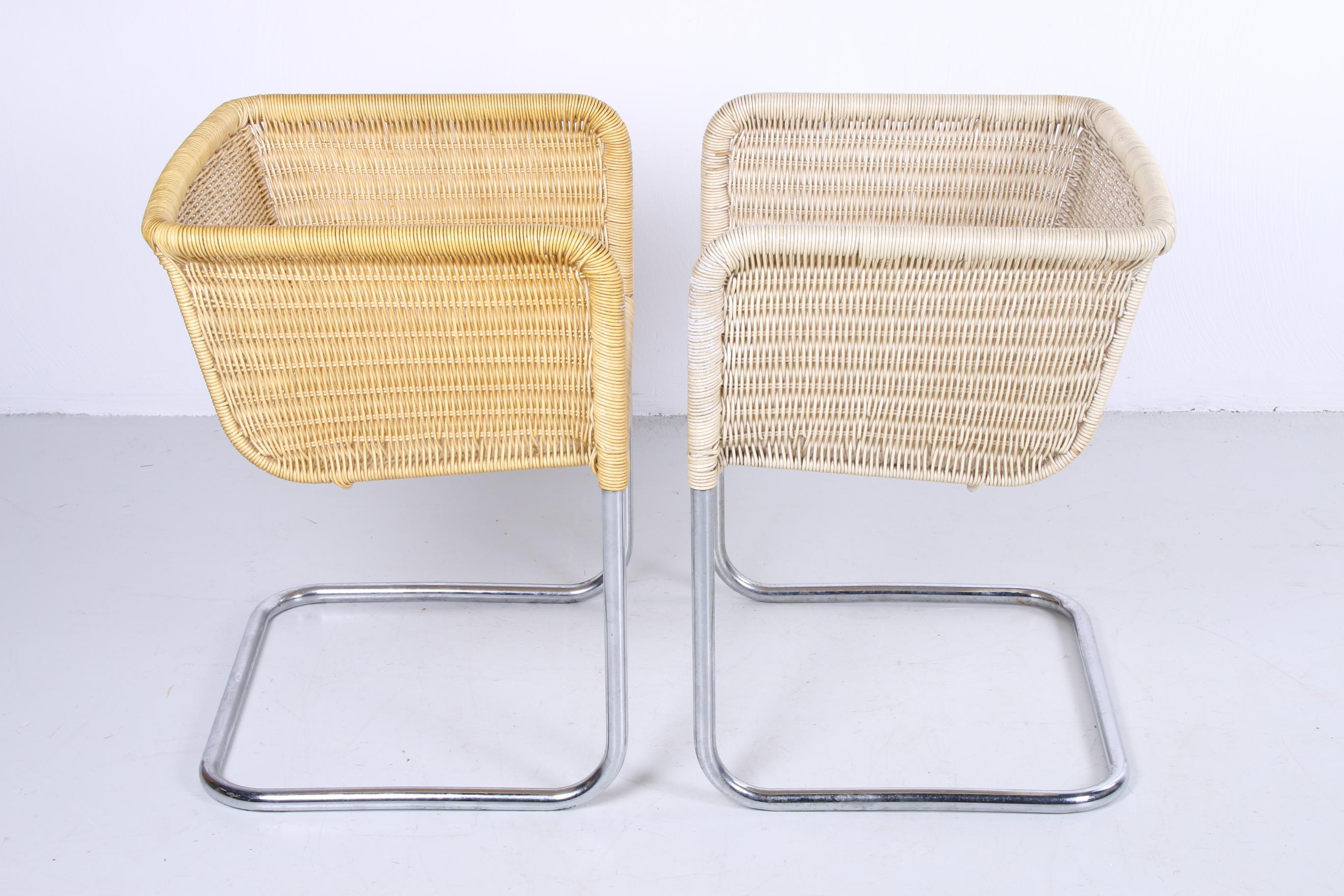 Bauhaus Chairs D43 Tubular Frame with Bucket Seat Set of 4 2