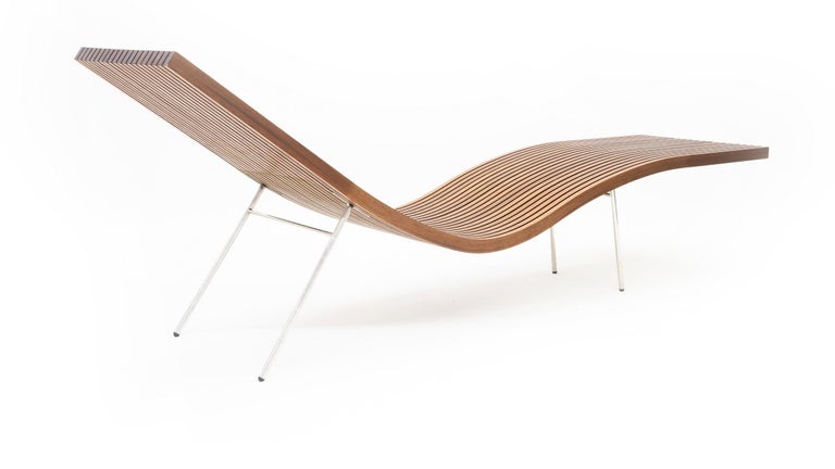 Contemporary Bauhaus, Chaise Lounge by Peter Zumthor, Mahogany, Design, 2007 For Sale
