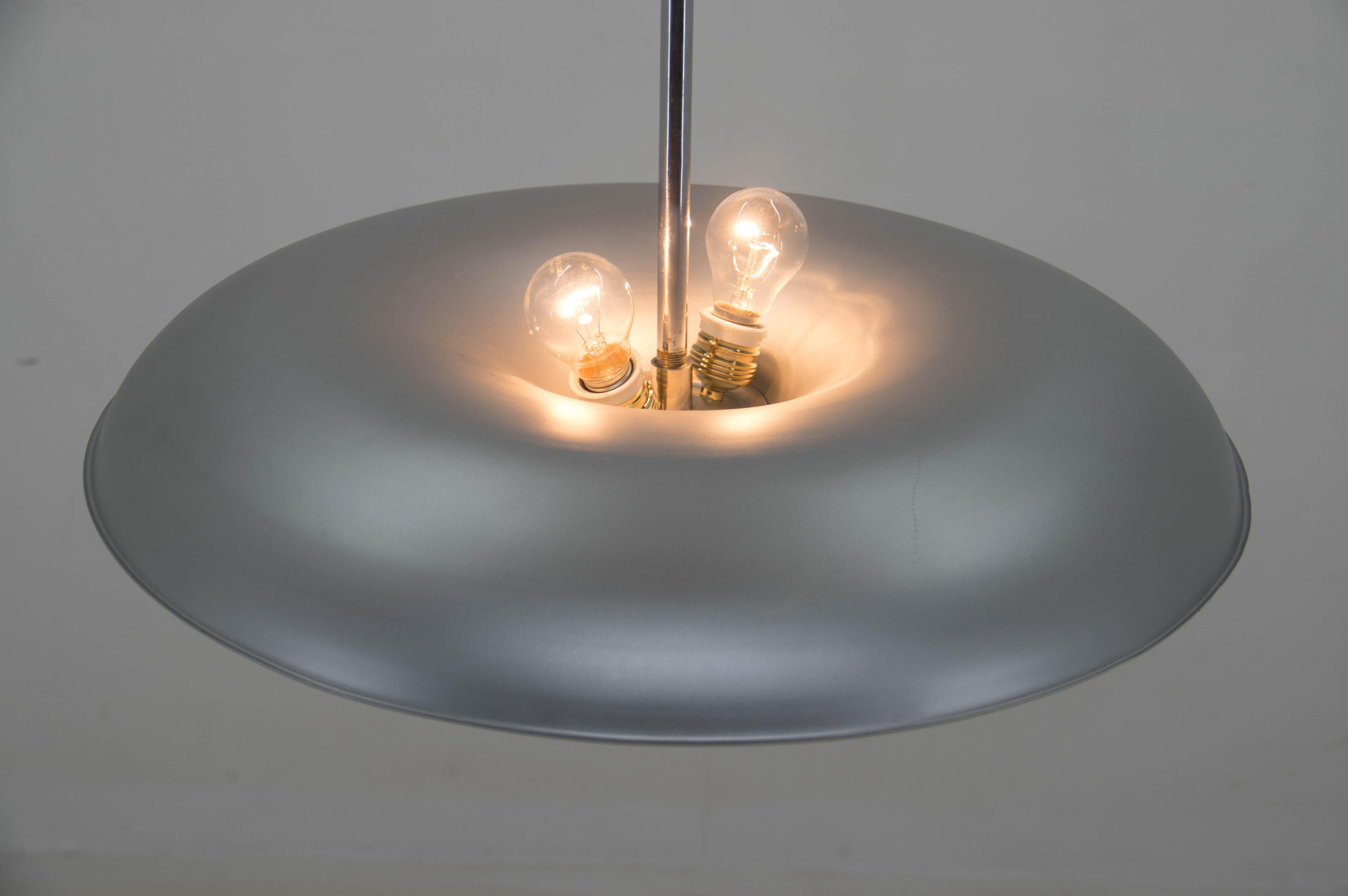 Metal Bauhaus Chandelier by IAS, 1930s, Restored For Sale